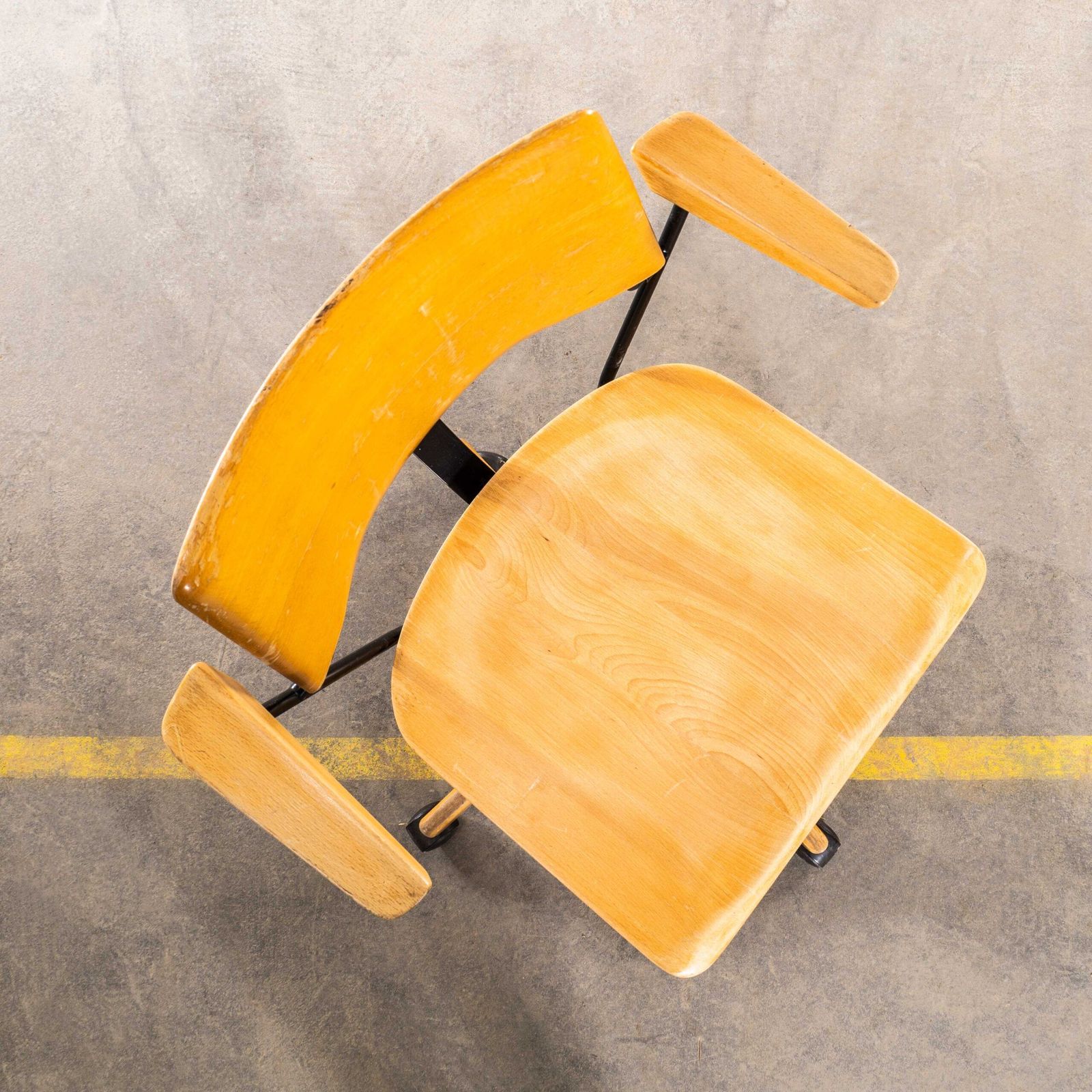 1960’s Giroflex Angular Swivel Desk Chair With Metal Rod Arms photo furniture