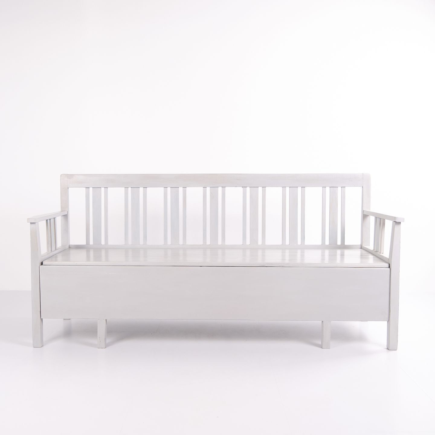 Swedish Beater Bench   Grey Painted   Antique   Painted Pine   Year 1860s