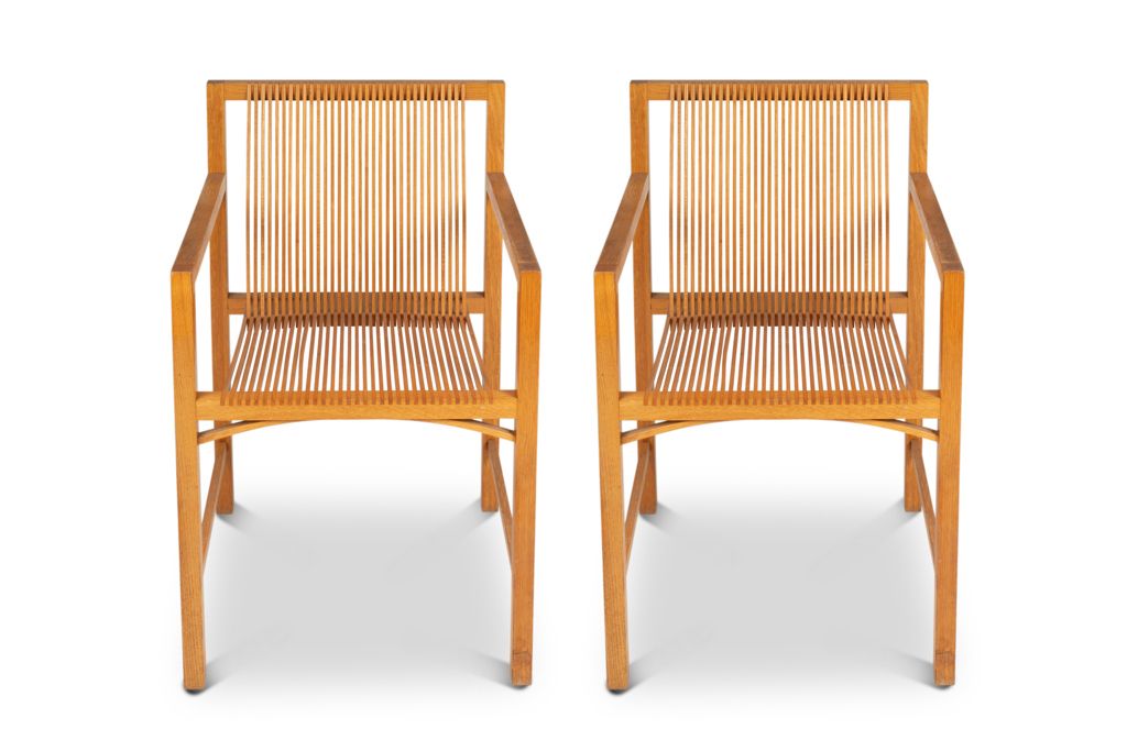 Ruud Jan Kokke. Pair Of Minimalist Oak Armchairs. 1980s