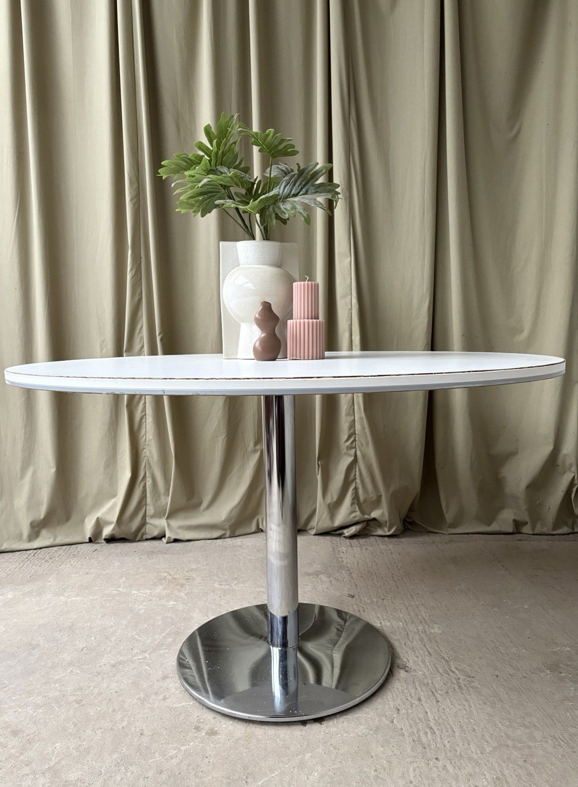 Vtg Late Mid Century Circular Modernist Dining Table Danish Retro R970 photo furniture