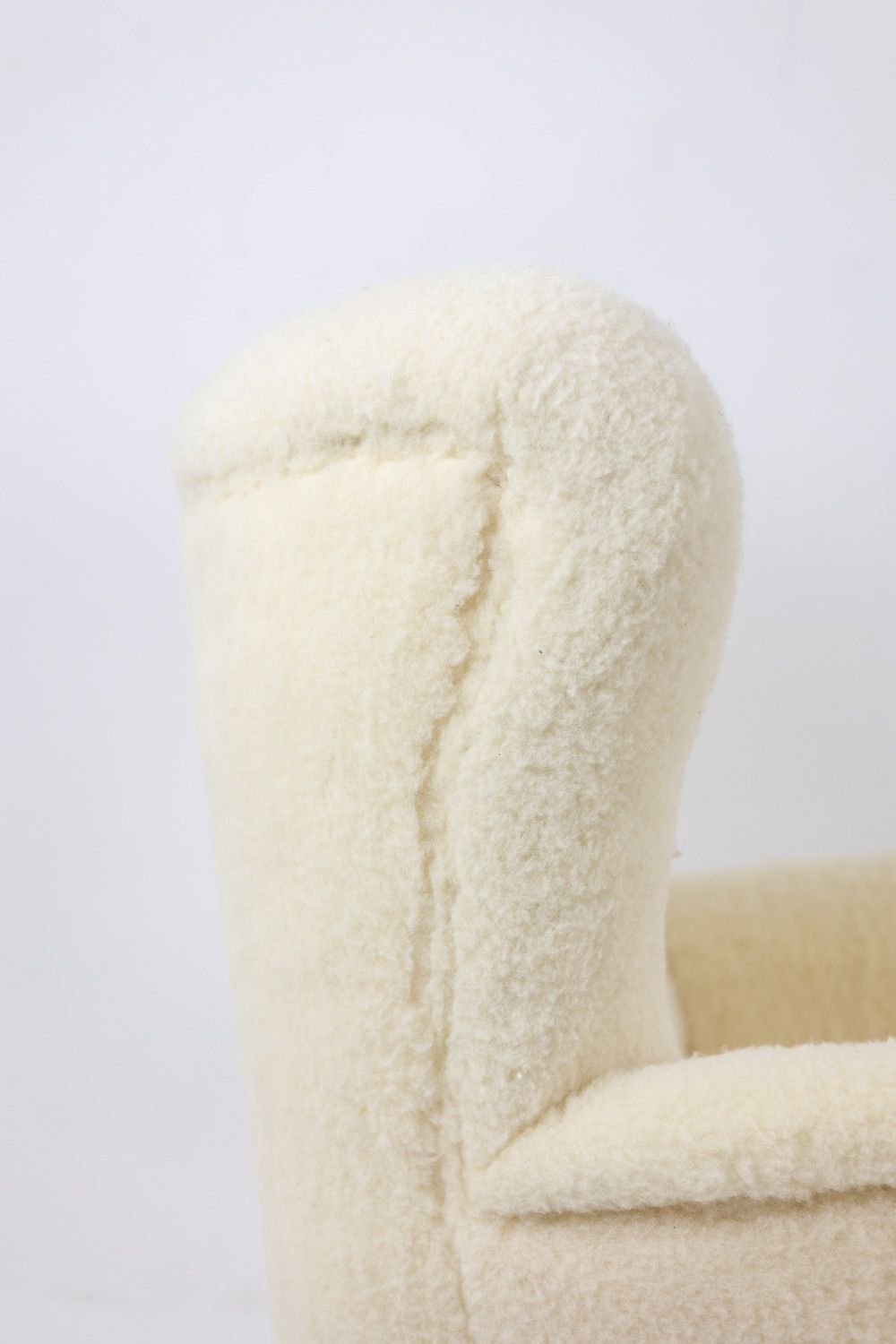 Armchair, Or Bergère, With Its Bouclette Fabric. 1950s photo vintage