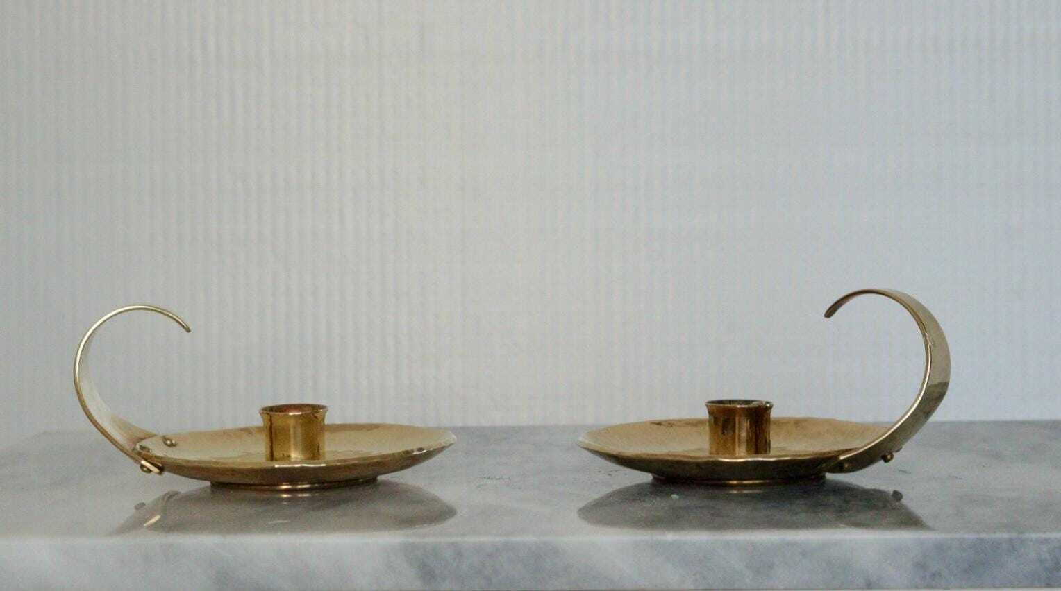 Pair Of Swedish Mid Century Candlestick Holder By Skutuna photo furniture