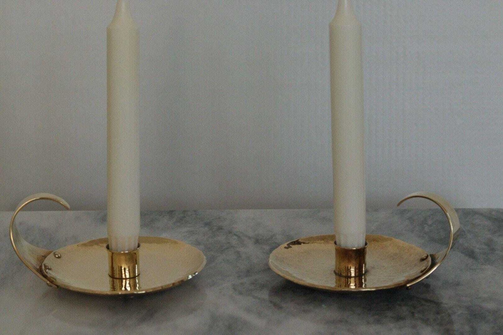 Pair Of Swedish Mid Century Candlestick Holder By Skutuna photo for sale