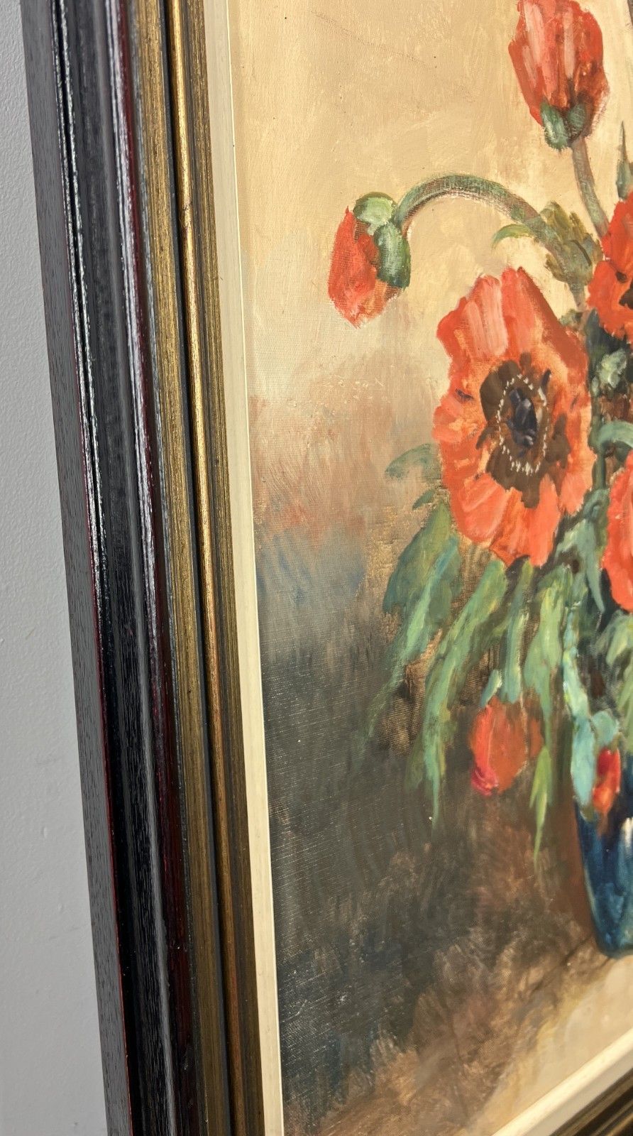 Vintage French Painting Floral Still Life Framed Artwork Signed Lot 4630 photo Art