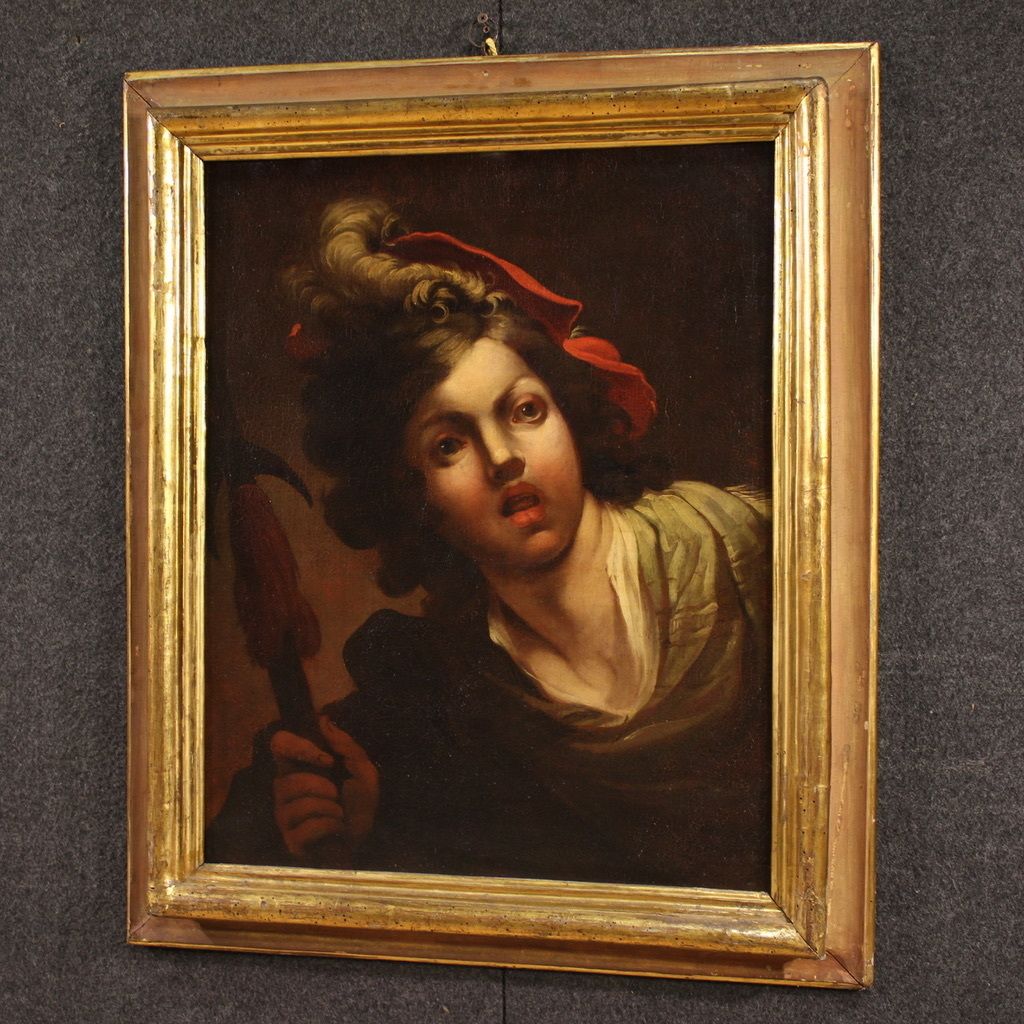 photo buy Antique French Painting From The 18th Century, Portrait Of A Soldier