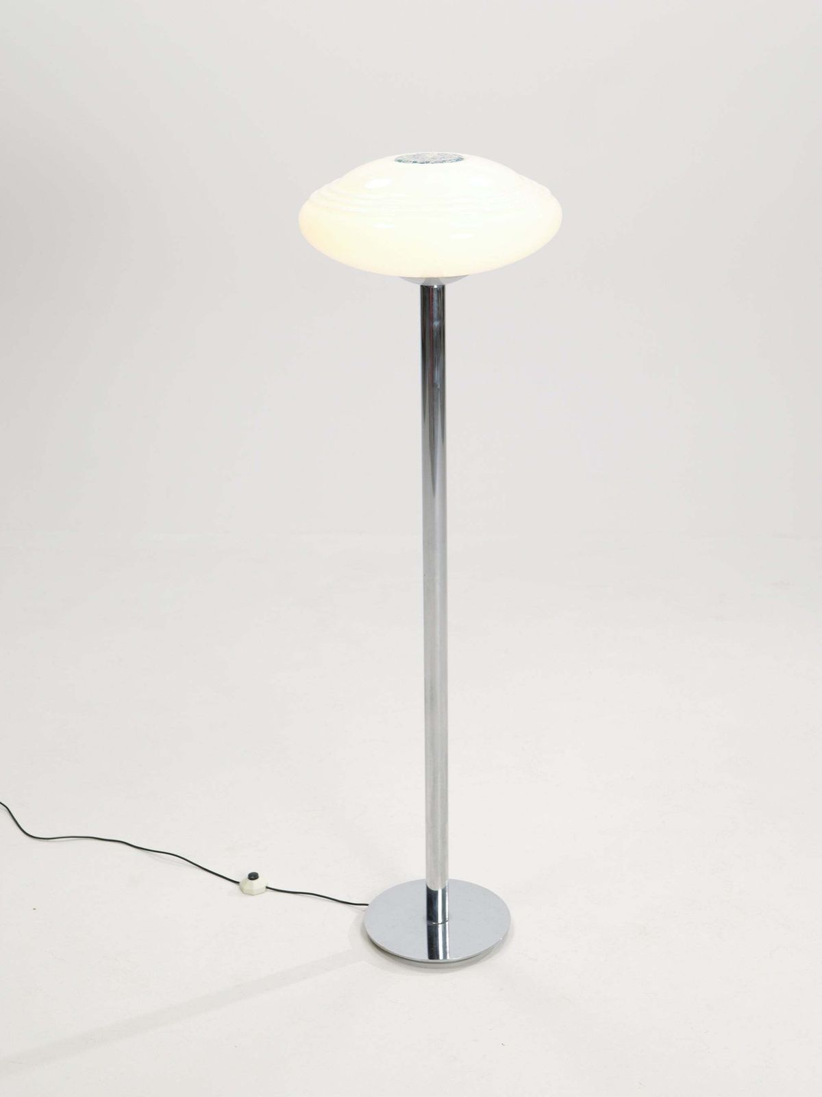 Floor Lamp In Chromed Steel And Glass, 1970s photo for sale