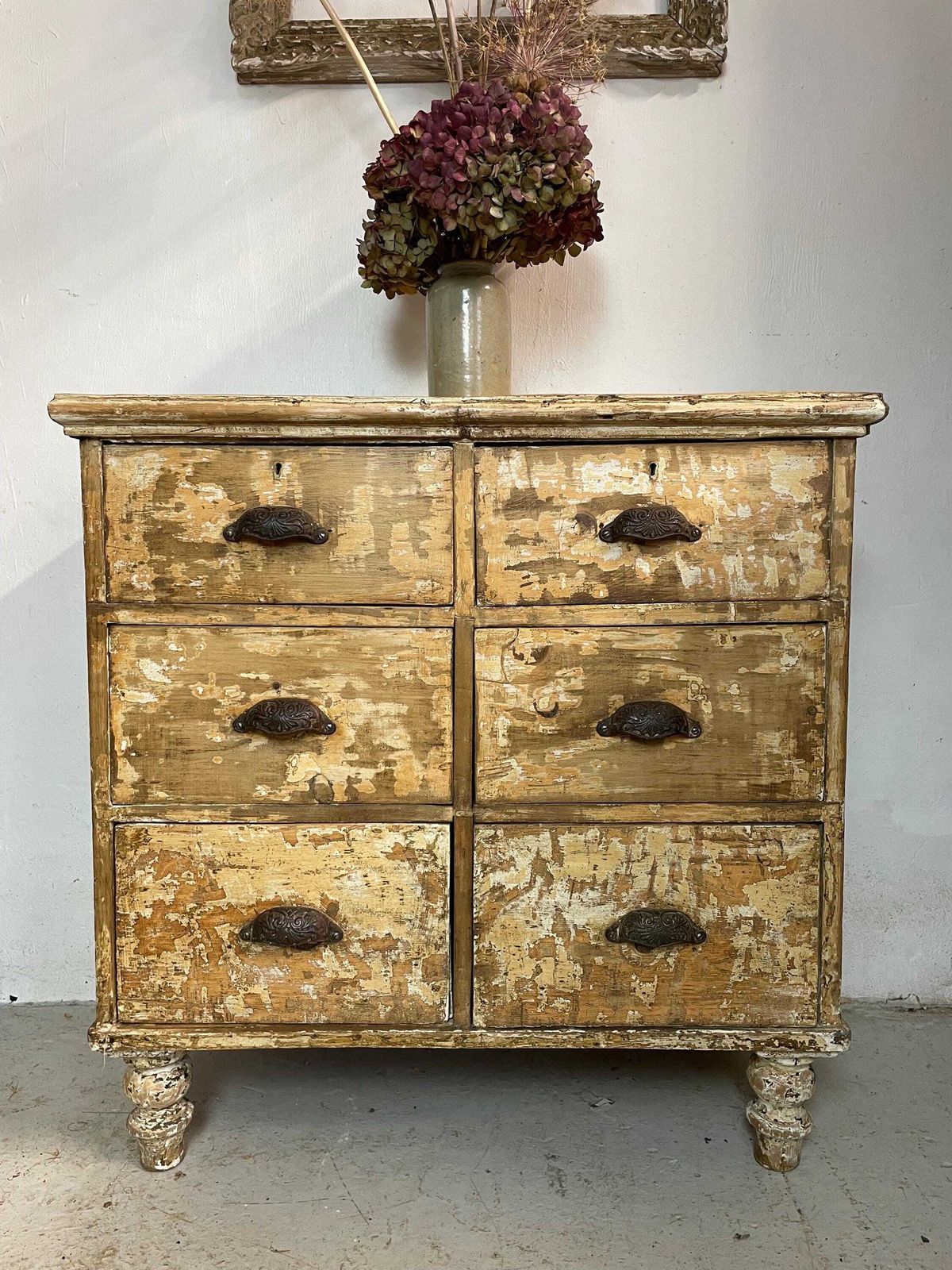 Antique Original Painted, Chest Of Drawers photo vintage