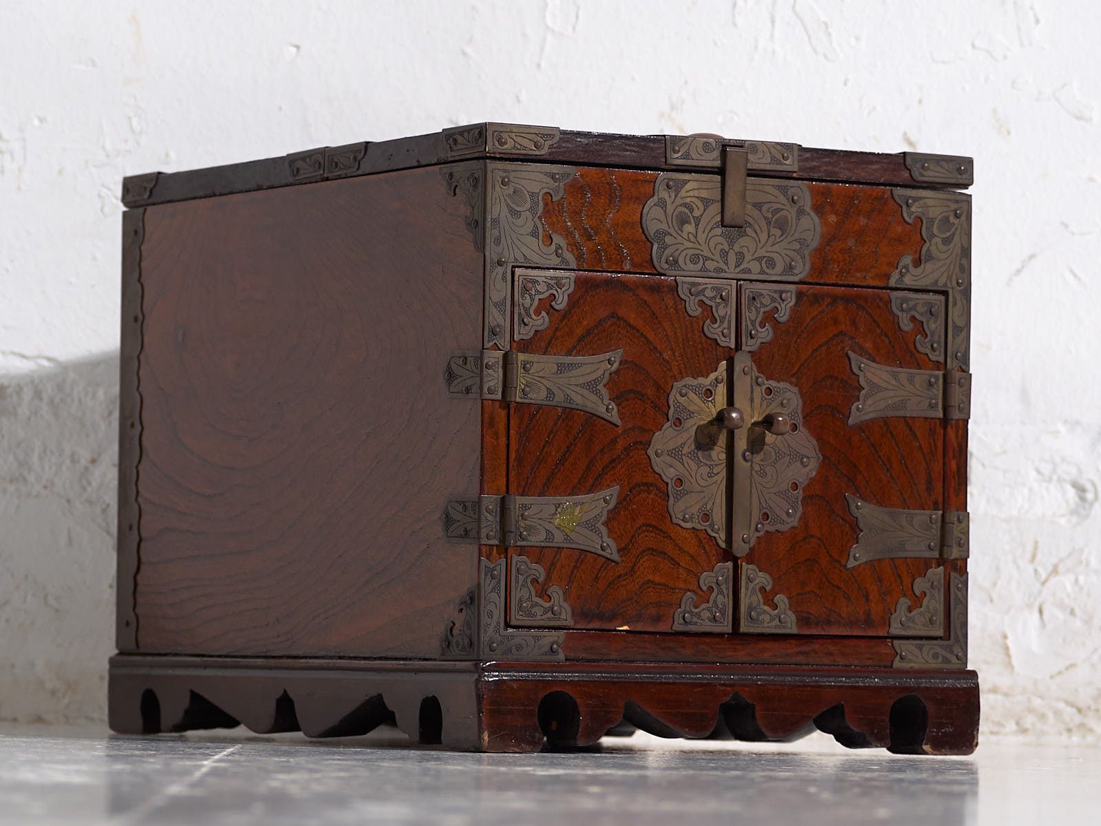 Antique Mirror Vanity In Zelkova Wood – Korea, Circa 1900 photo for sale