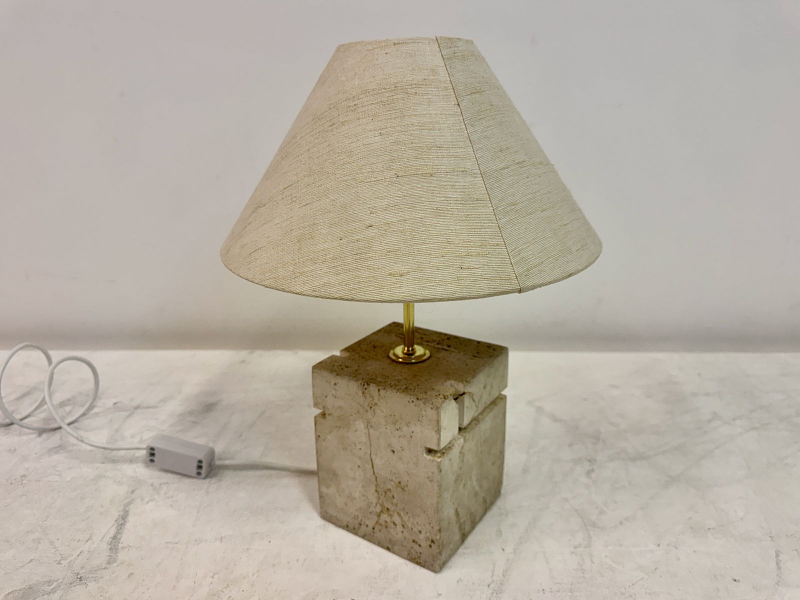 1970s Italian Travertine Lamp By Fratelli Manelli photo for sale