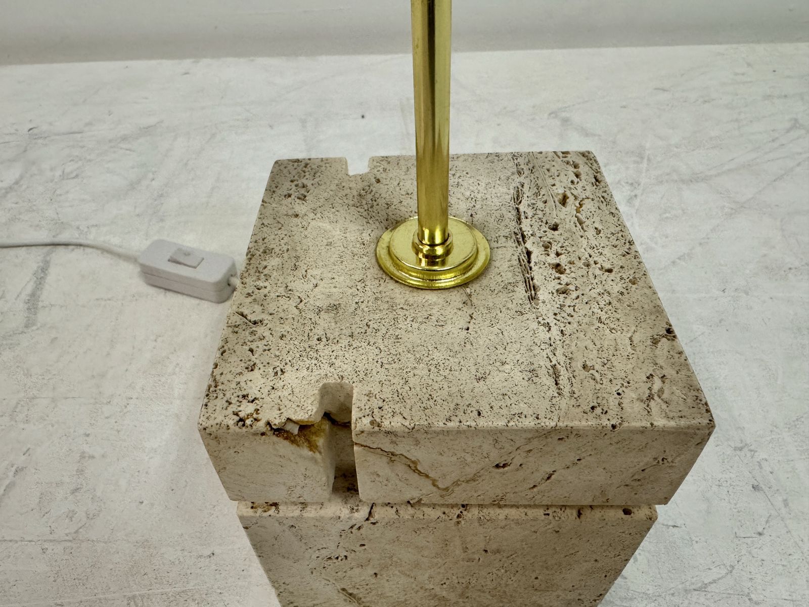 1970s Italian Travertine Lamp By Fratelli Manelli photo vinterior