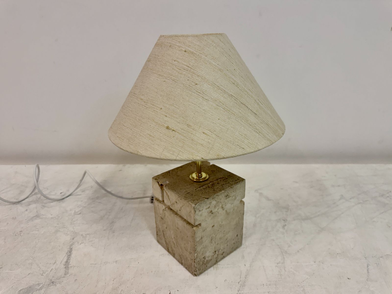 1970s Italian Travertine Lamp By Fratelli Manelli photo vintage
