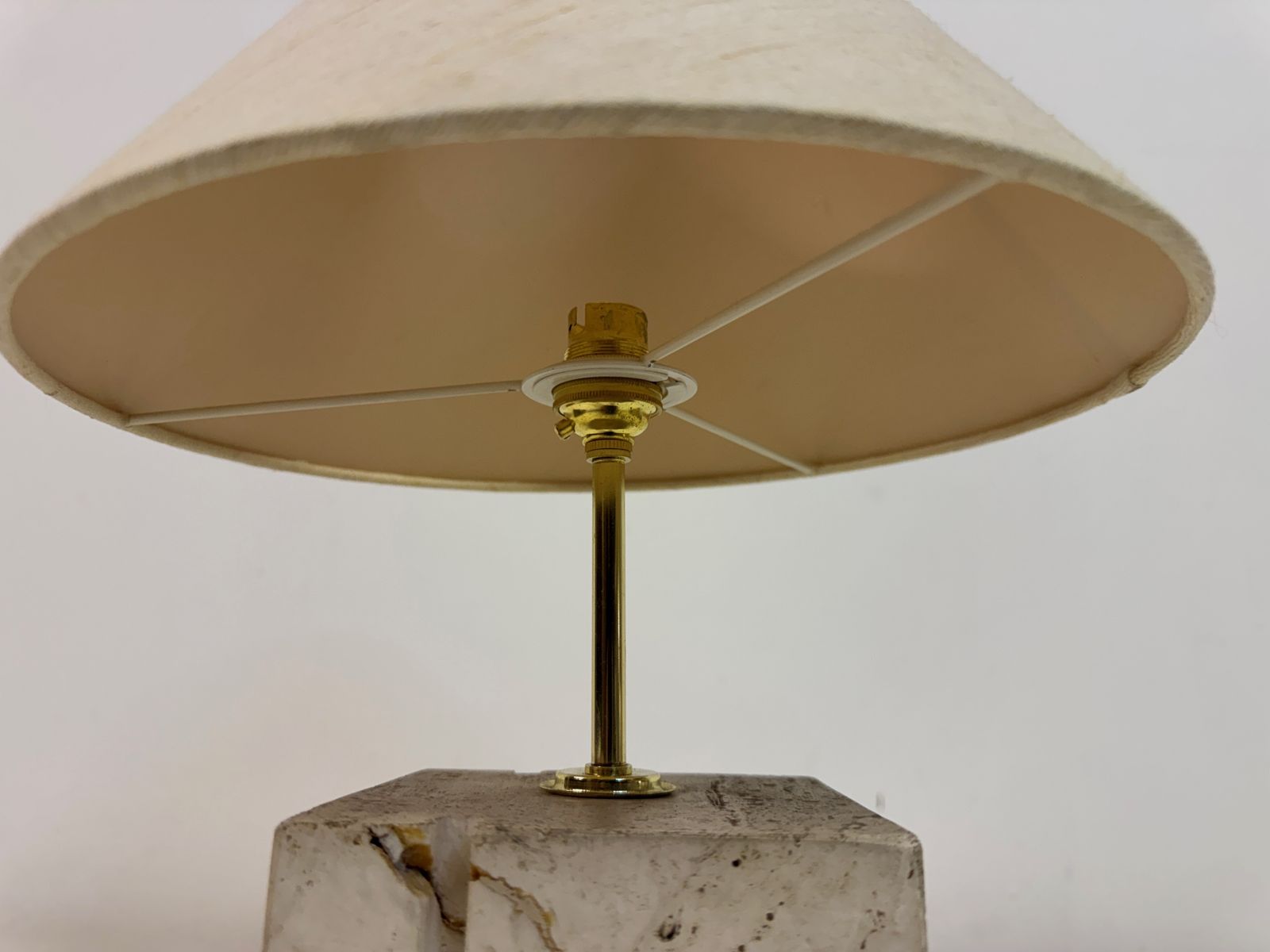 Lighting 1970s Italian Travertine Lamp By Fratelli Manelli photo