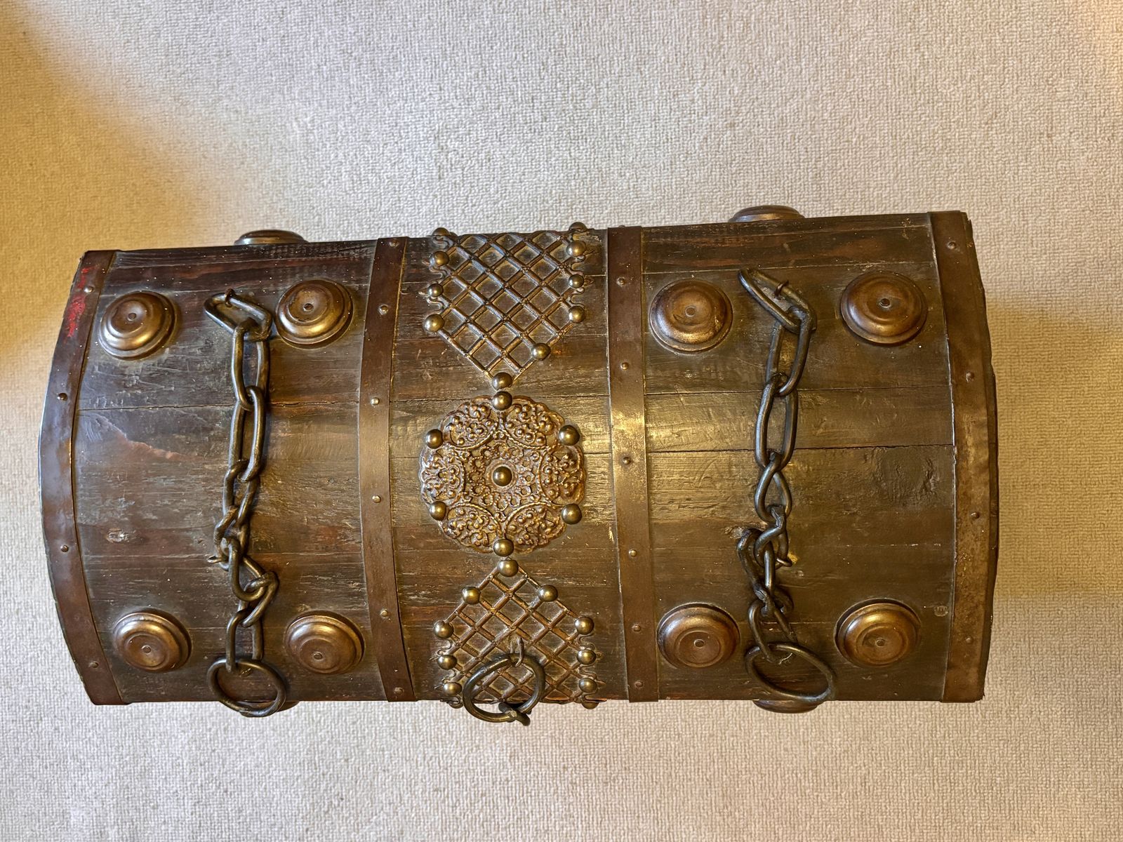 Vintages Antique Egyptian Wooden Pirates Chest Trunk photo buy
