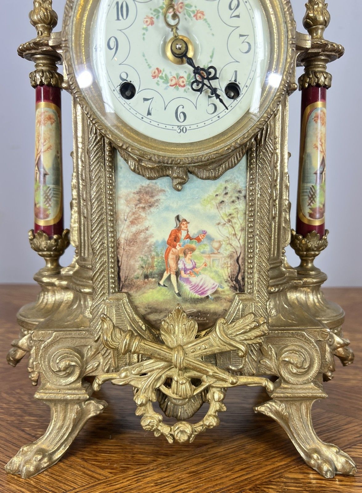Lancini Imperial Ormolu Porcelain Gilt Brass Mantle Clock  Lot 4638 photo vinterior
