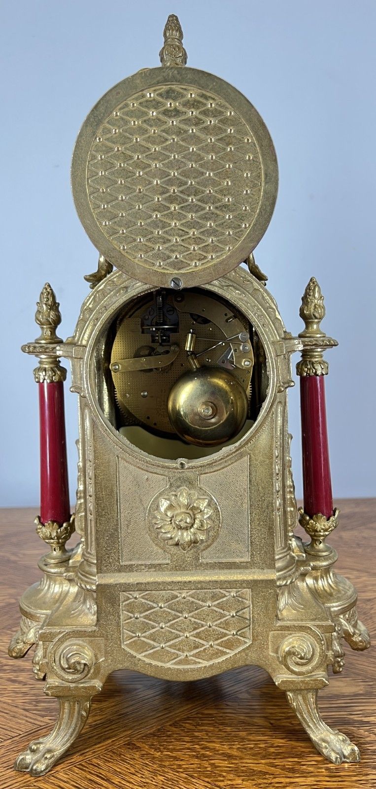 photo for sale Lancini Imperial Ormolu Porcelain Gilt Brass Mantle Clock  Lot 4638