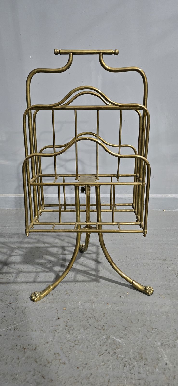 Victorian Brass Revolving Magazine Stand photo for sale