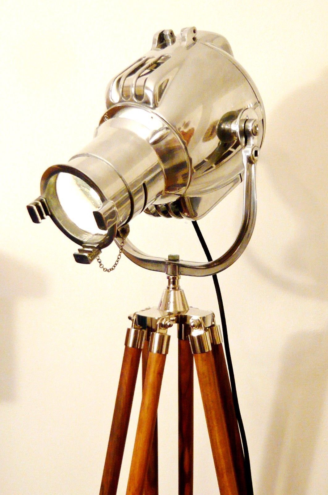 Antique Theatre Spot Light By Strand Electric Of London Film Studio 1950's Mid Century Industrial Lighting Wooden Tripod Patt 23 Rank Movie