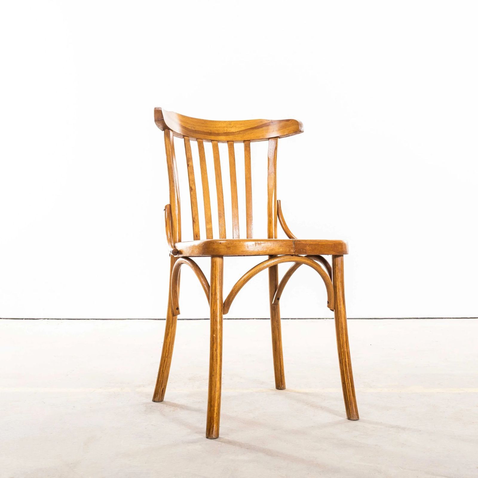 20th Century Honey Walnut Contemporary Café Chairs – Set Of Four photo furniture