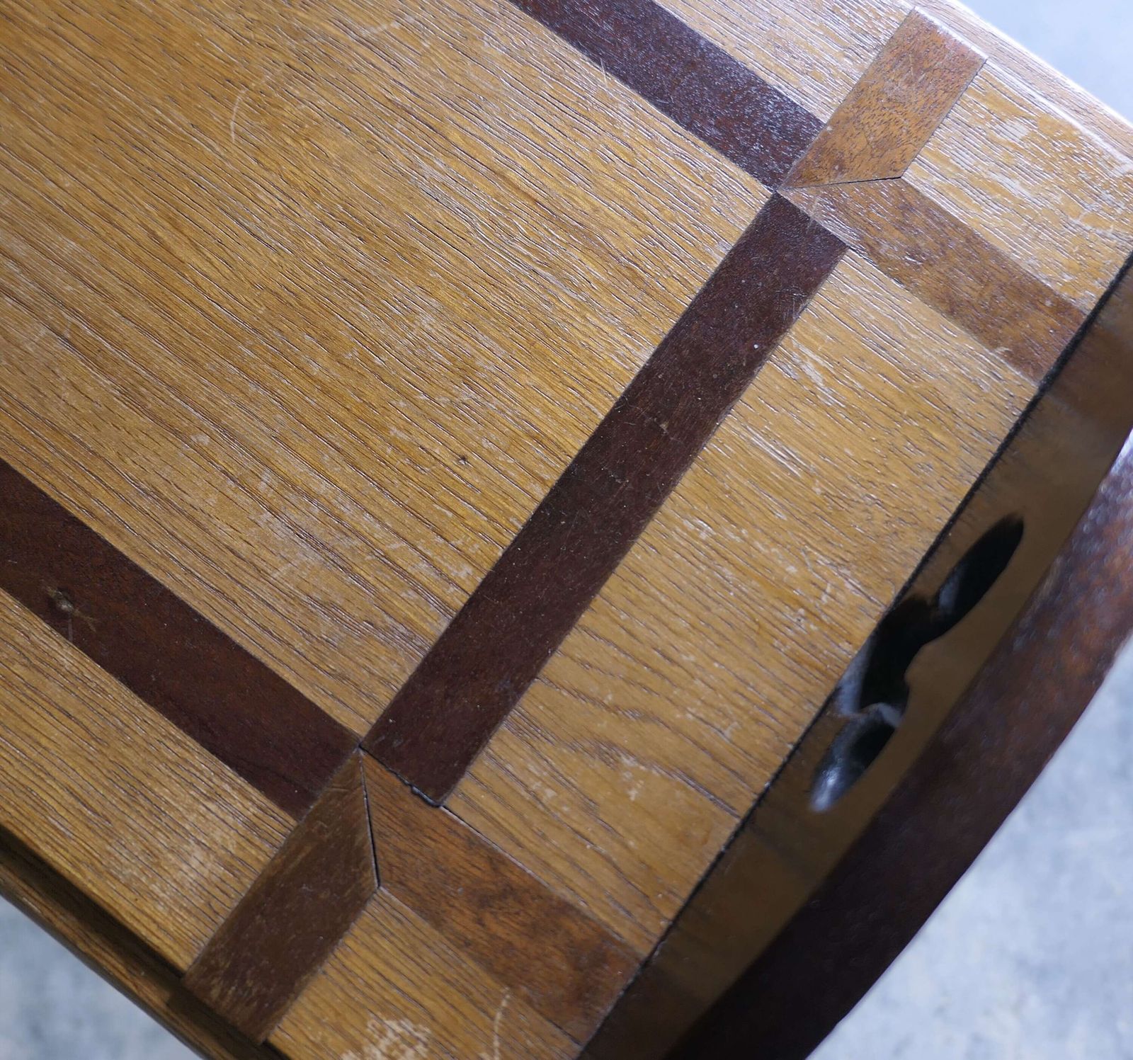 Arts And Crafts Oak Apprentice Piece, Window Seat photo for sale