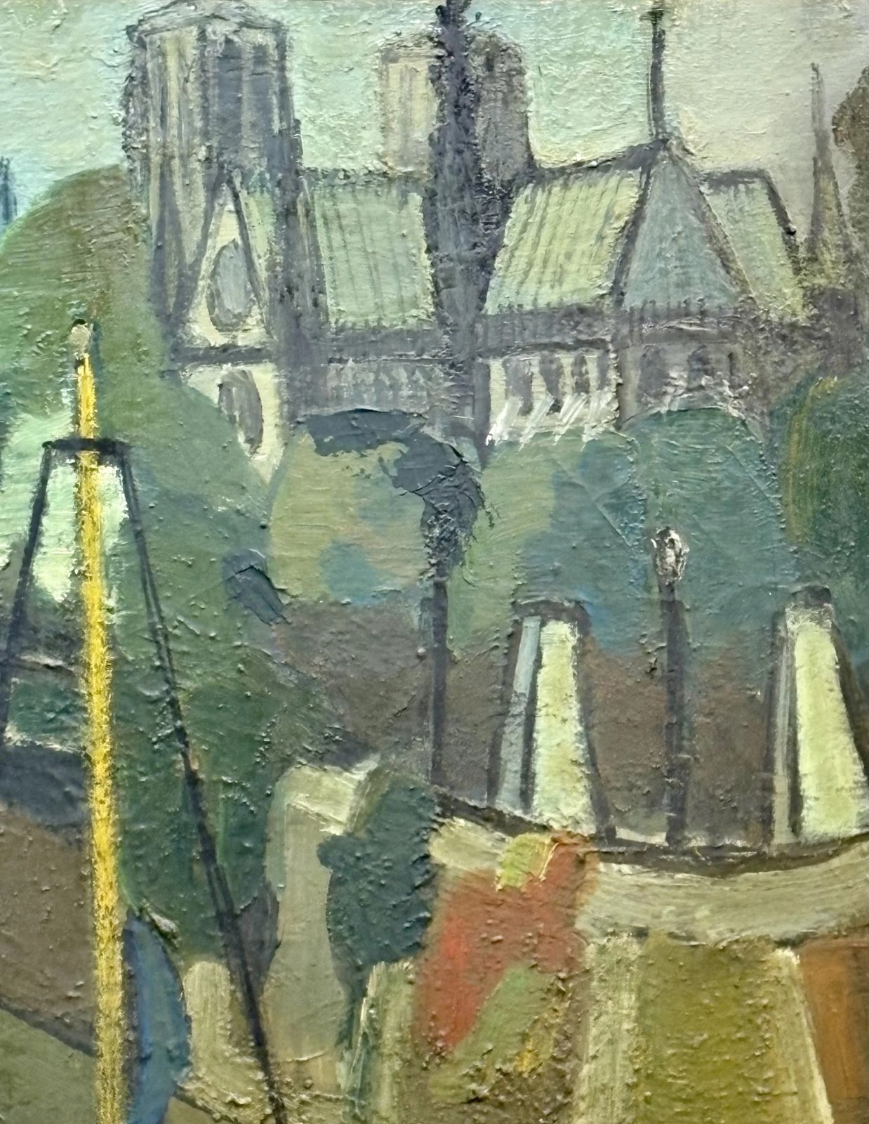Oil On Canvas, 1961 By Simone Andeani 'Pont Notre Dame' 100cm Wide X 65cm High photo Art