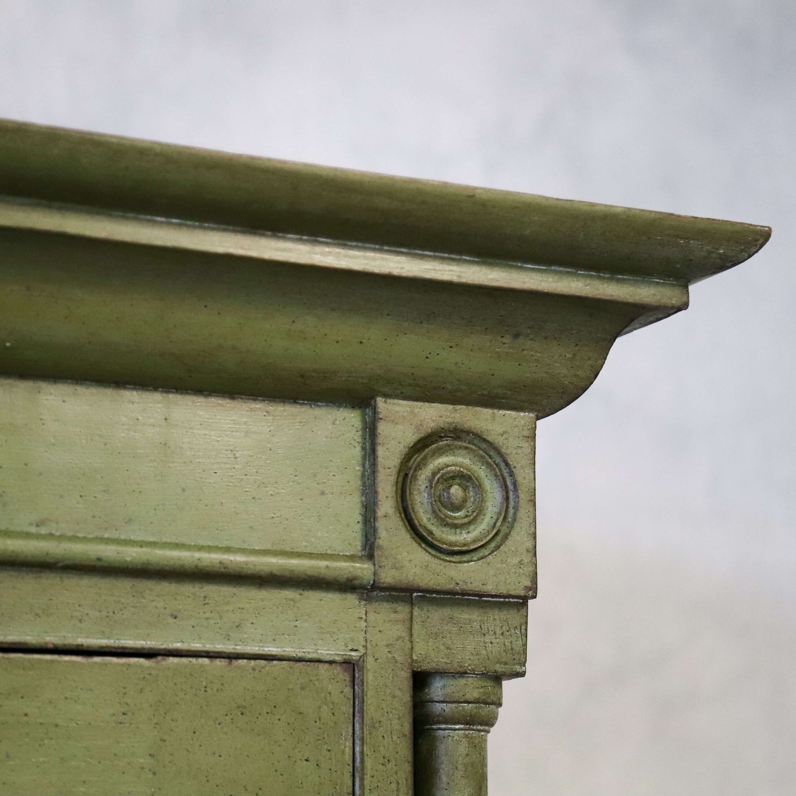 3225.0 Georgian Housekeeper’s Cupboard, English Antique, Later Painted Green, C.1800 photo