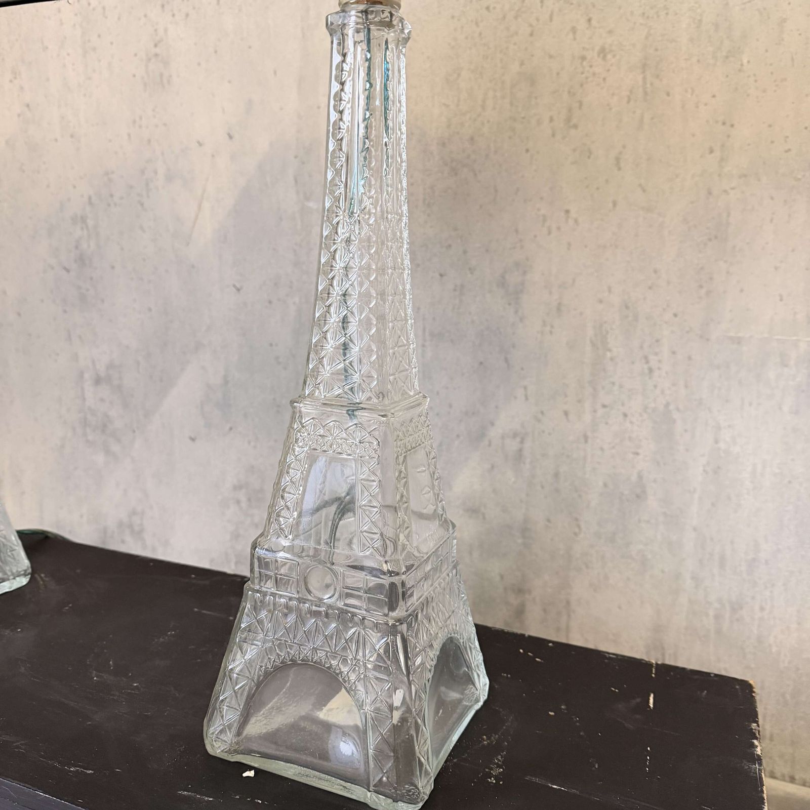 Pair Of Eiffel Tower Glass Lamps   France, 1960's photo for sale