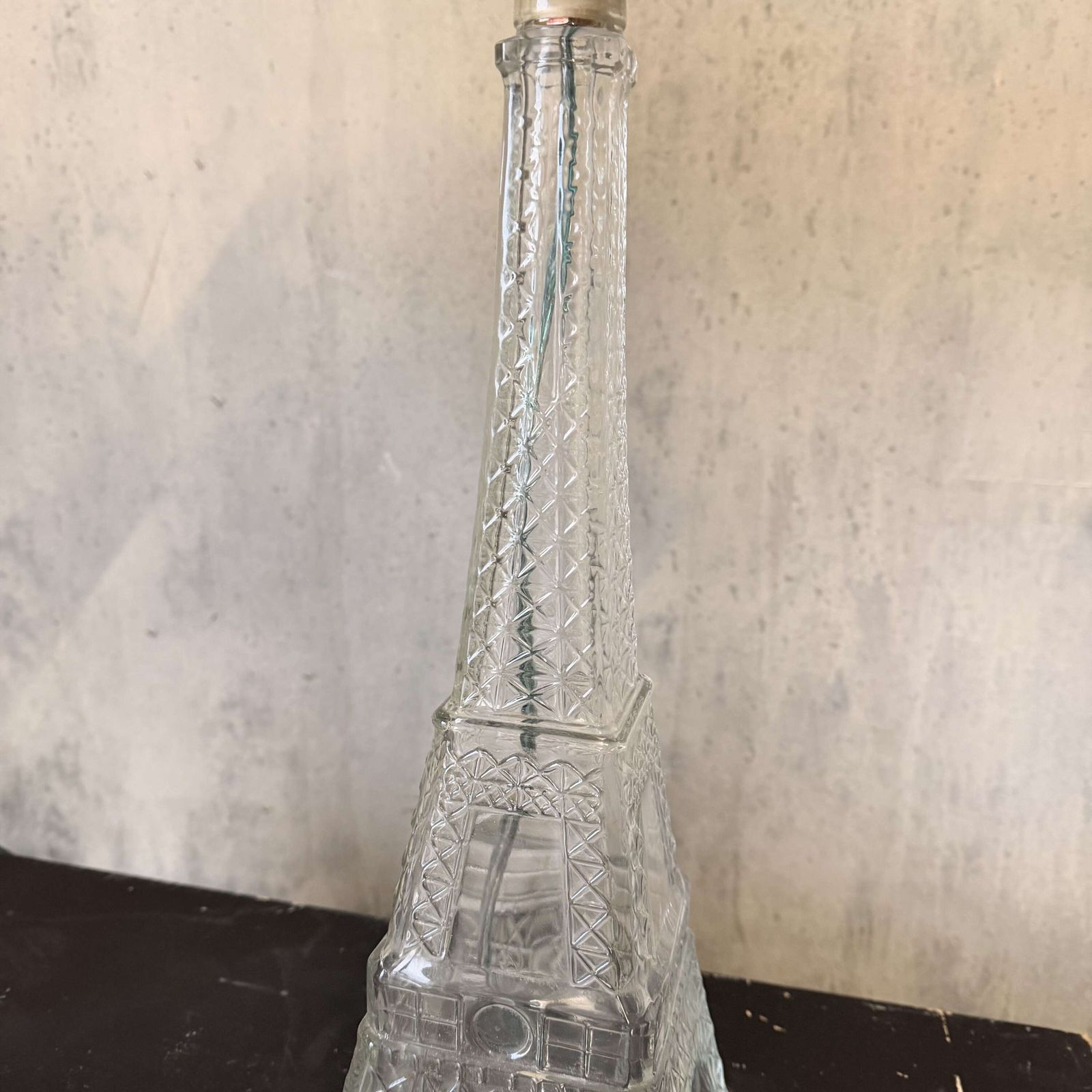 Pair Of Eiffel Tower Glass Lamps   France, 1960's photo vinterior