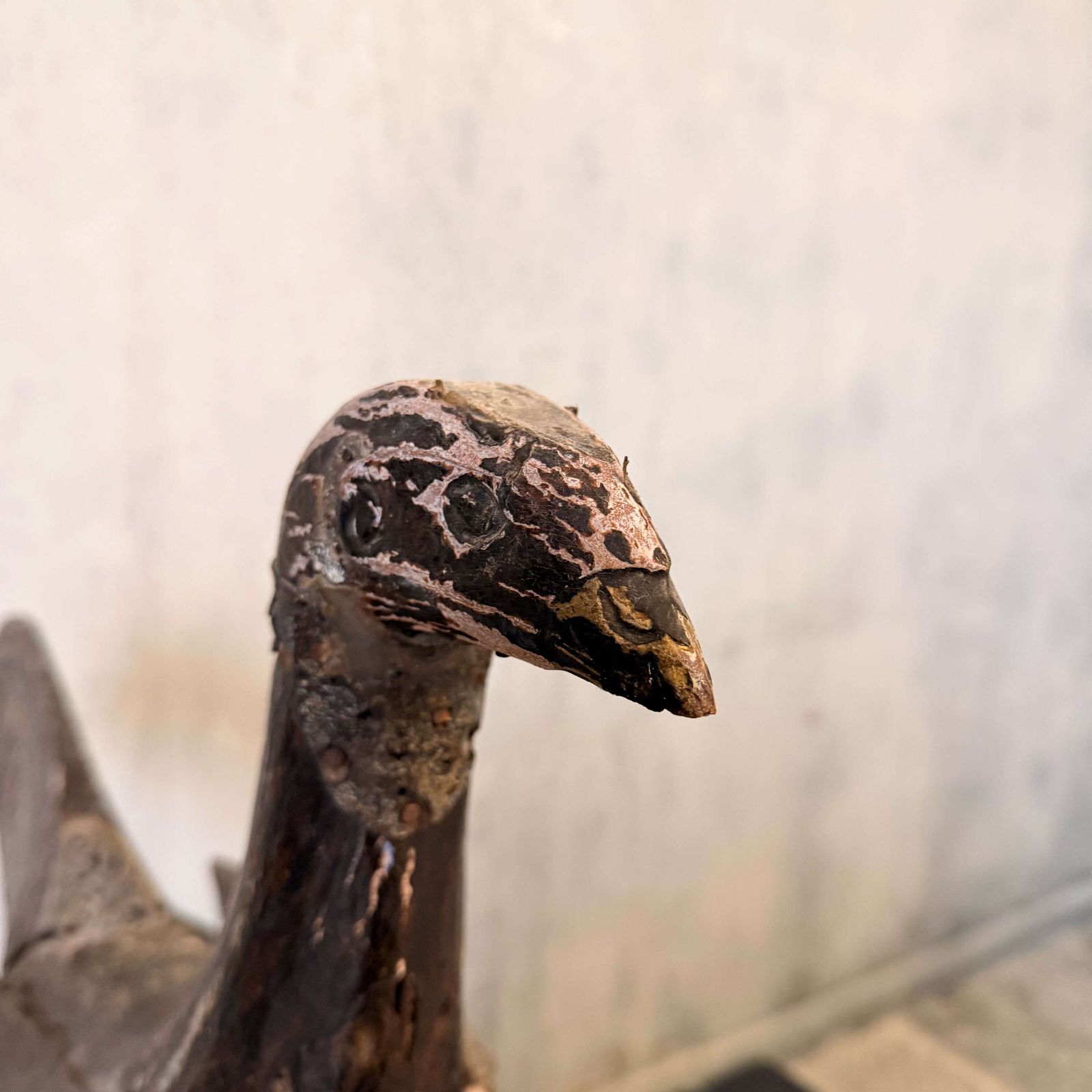 photo for sale Antique Carved Wooden Stylised Bird Sculpture — Scandinavian / Nordic