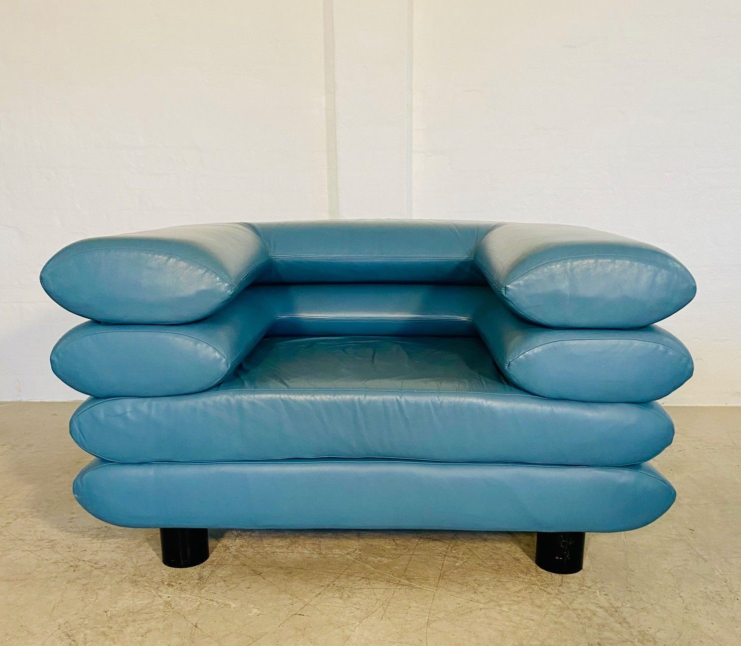 Vintage Retro Swedish Lounge Chair In Turquoise Leather photo furniture
