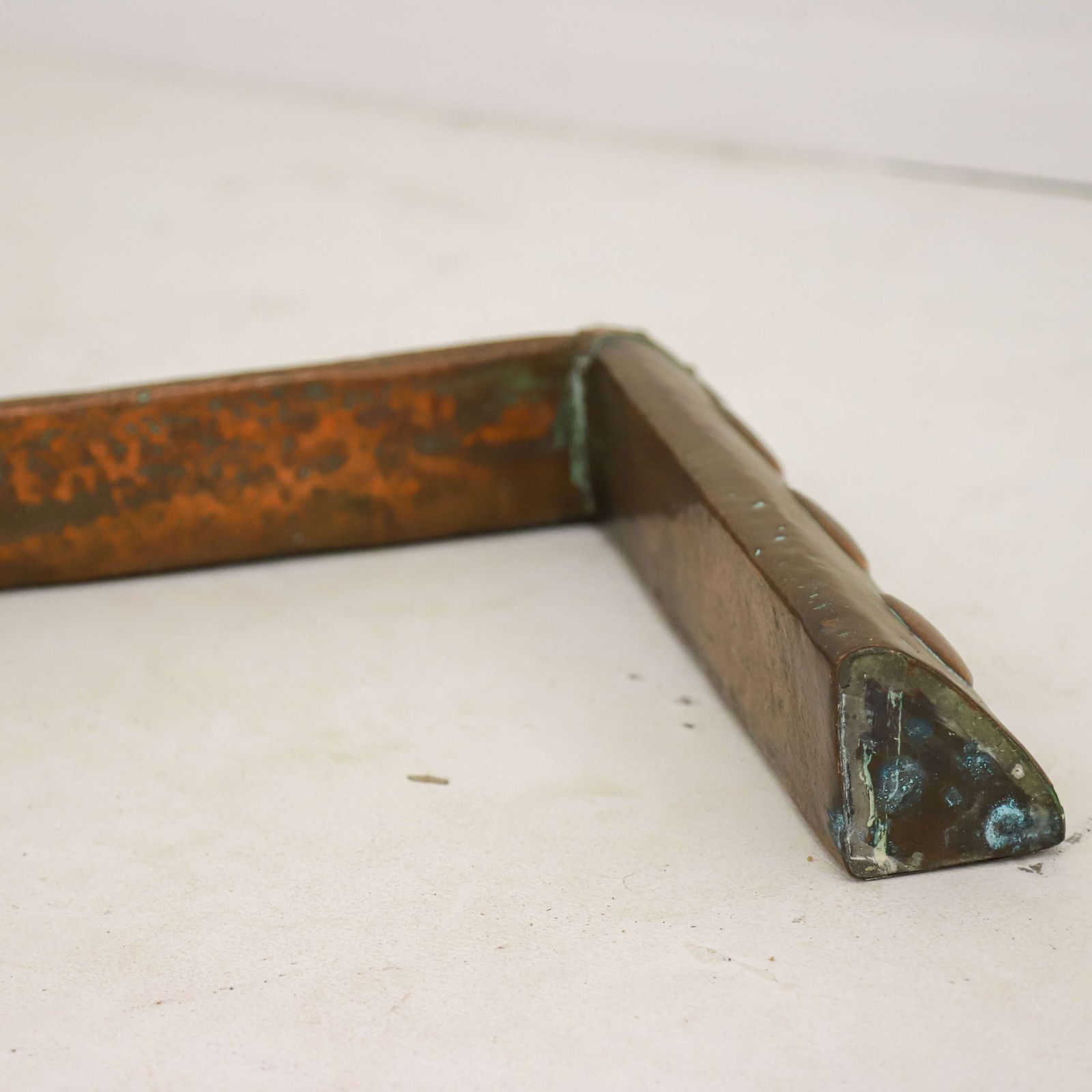 photo furniture Antique Arts And Crafts Beaten Copper Fireplace Fender