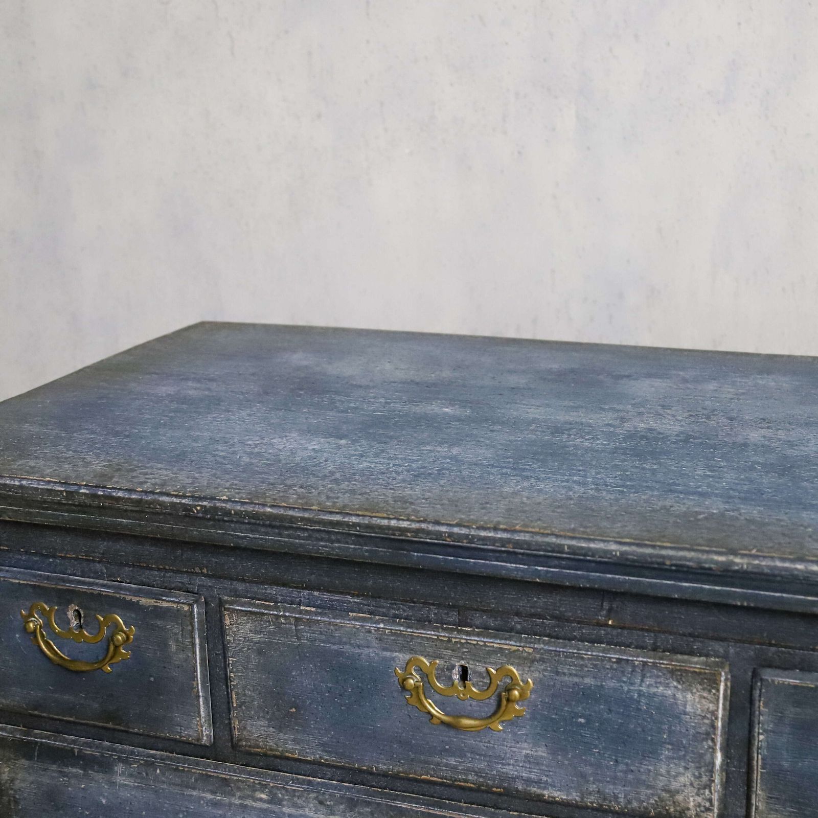 Georgian Chest On Stand C.1760 1780 In Distressed Mottled Blue Finish photo 1899.0