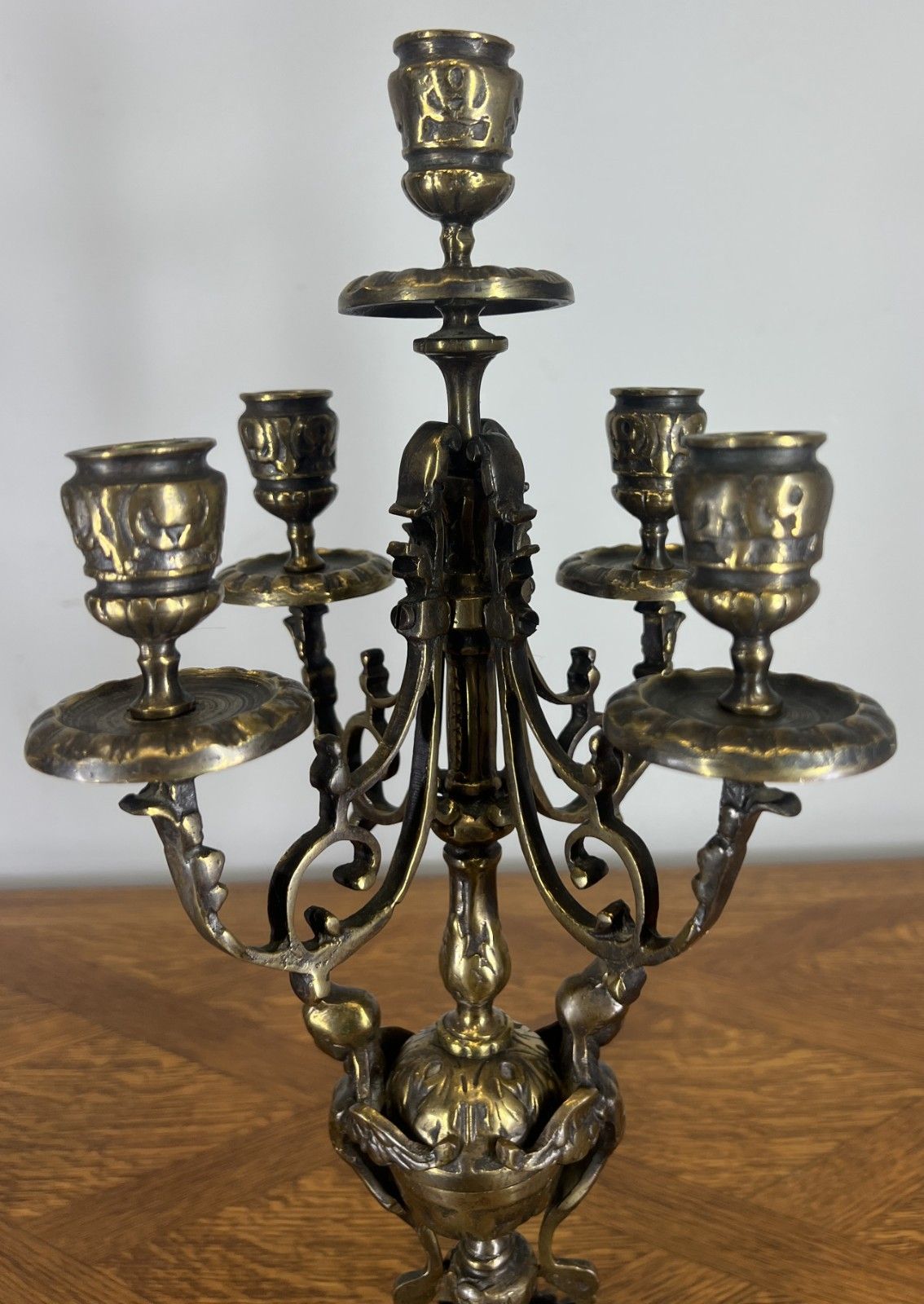 photo buy Clock Vintage French Style Mantel Clock Garniture With Candelabras Lot 4649