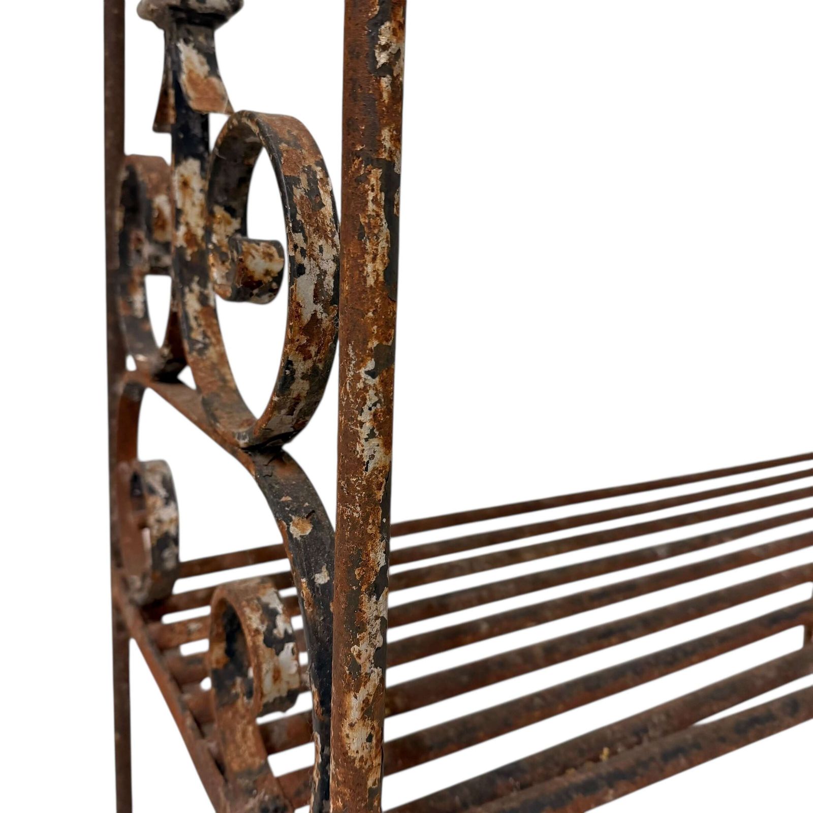 Antique Wrought Iron L Shaped Garden Shelving Unit photo for sale