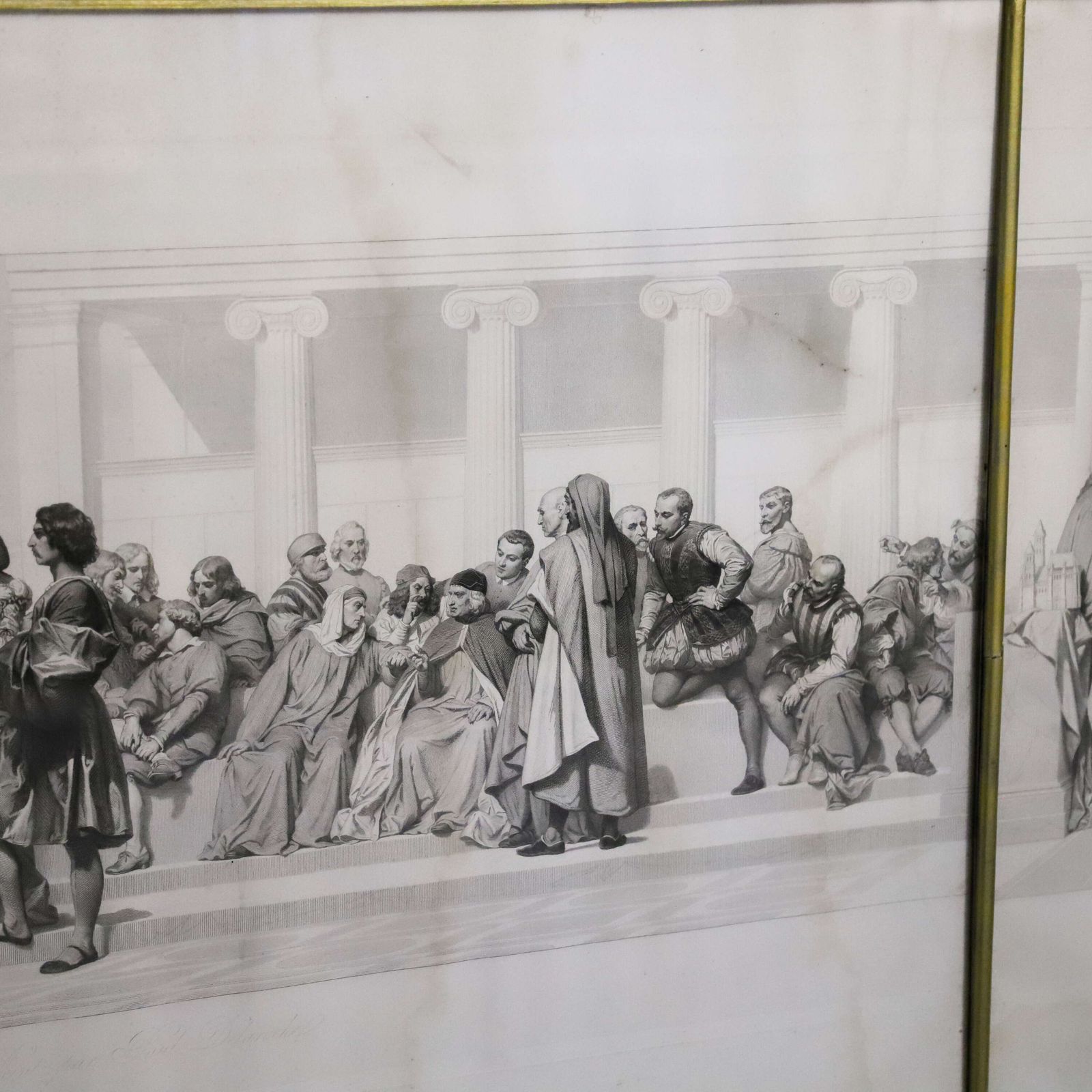 French 19th Century Gravure Lithograph Triptych photo Art