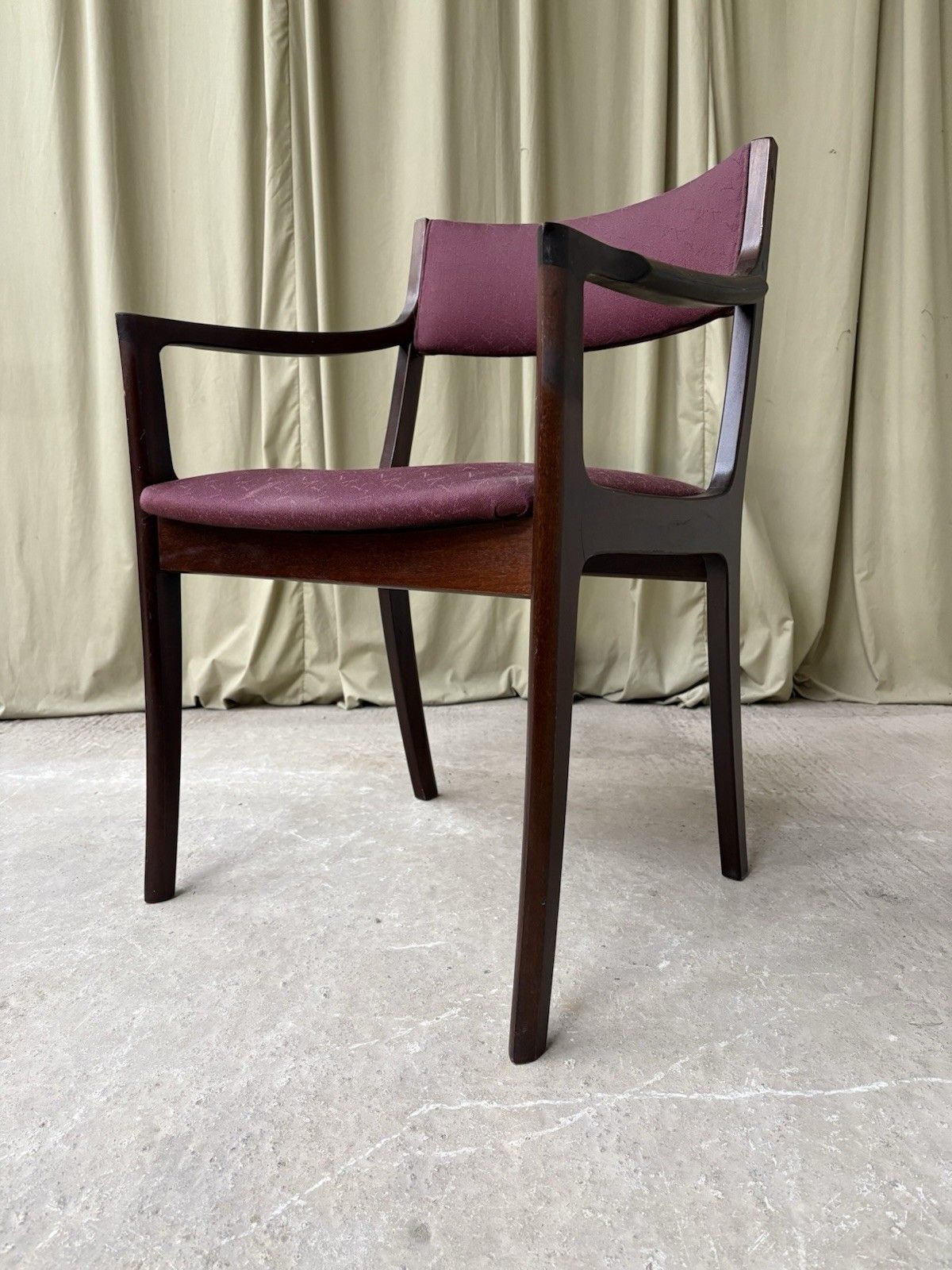 Furniture Vtg Mid Century Sculptured Desk Chair Armchair Fireside Carver Danish Retro R972 photo