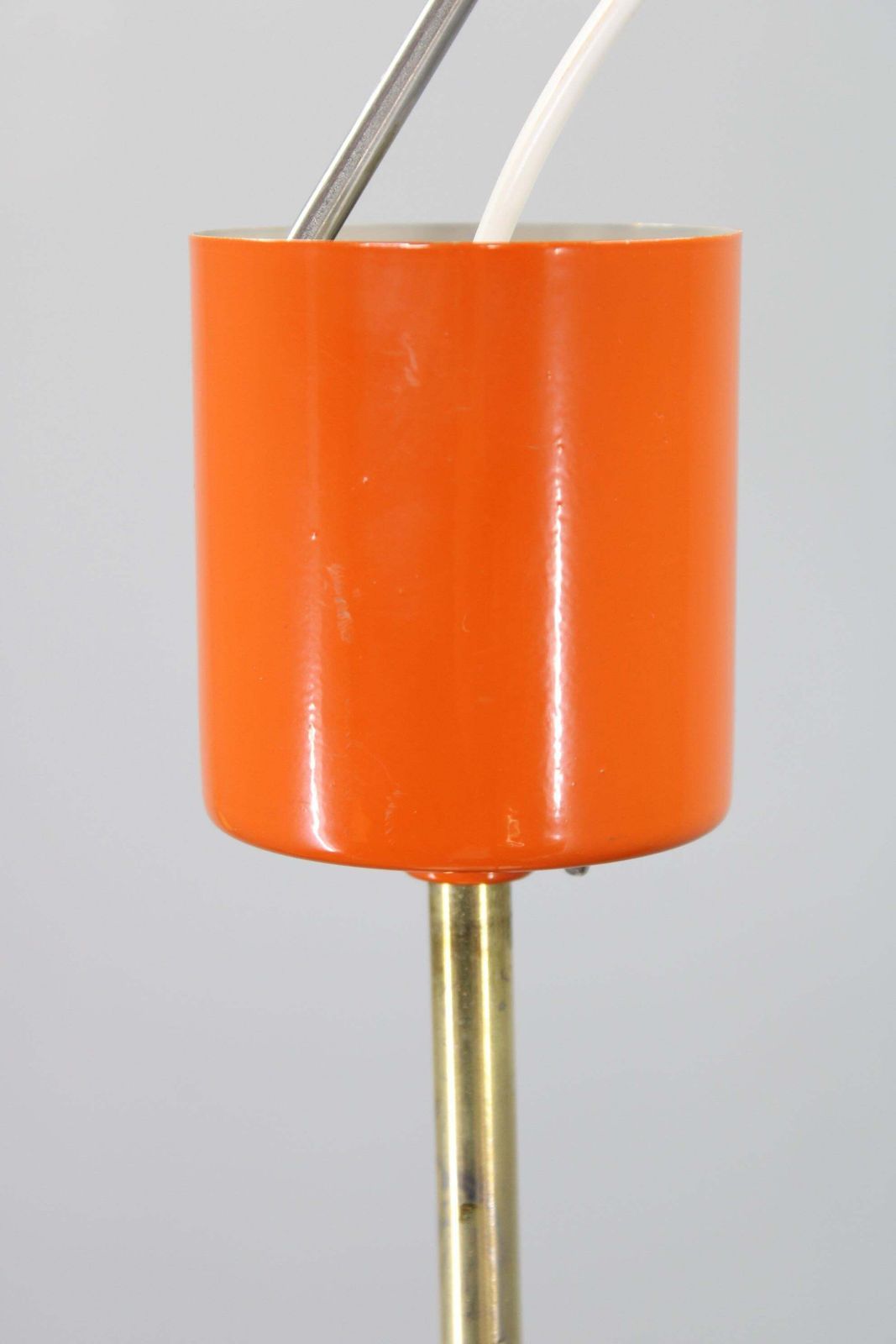 1970s Czechoslovak Mid Century Orange Opaline Glass Pendant Lamp photo vintage
