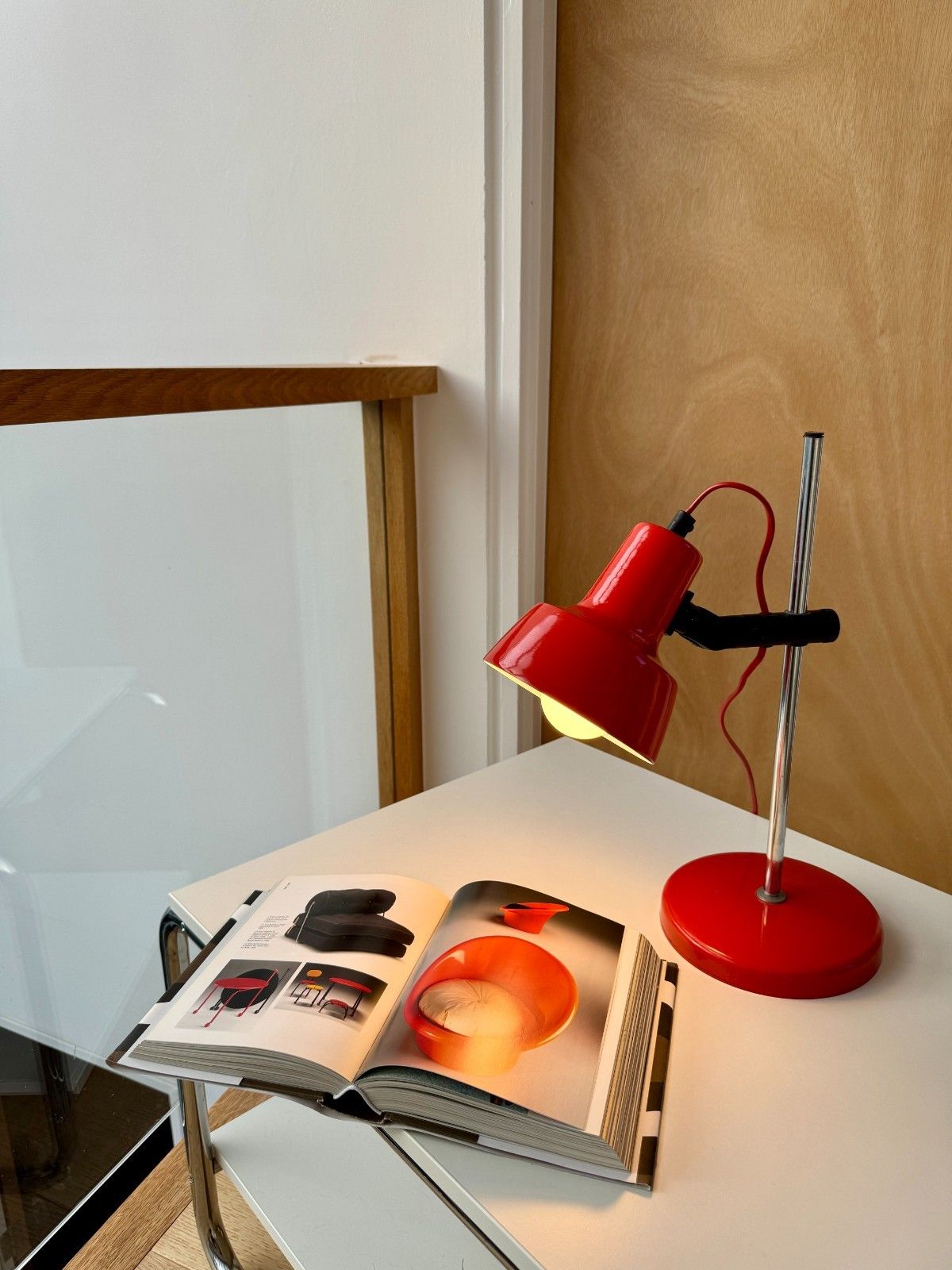 1980's Adjustable Orange Desk Lamp By Moda Of Denmark photo 125.0