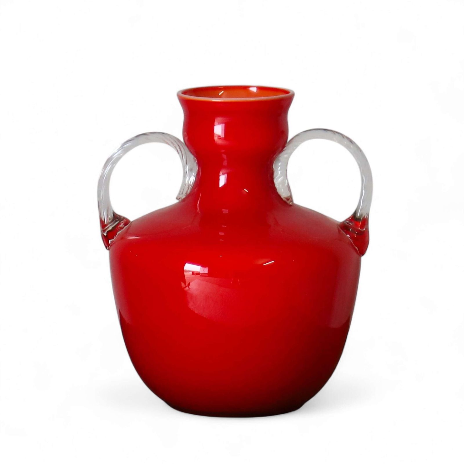 Carlo Moretti Red Glass Vase, Mid 20th Century