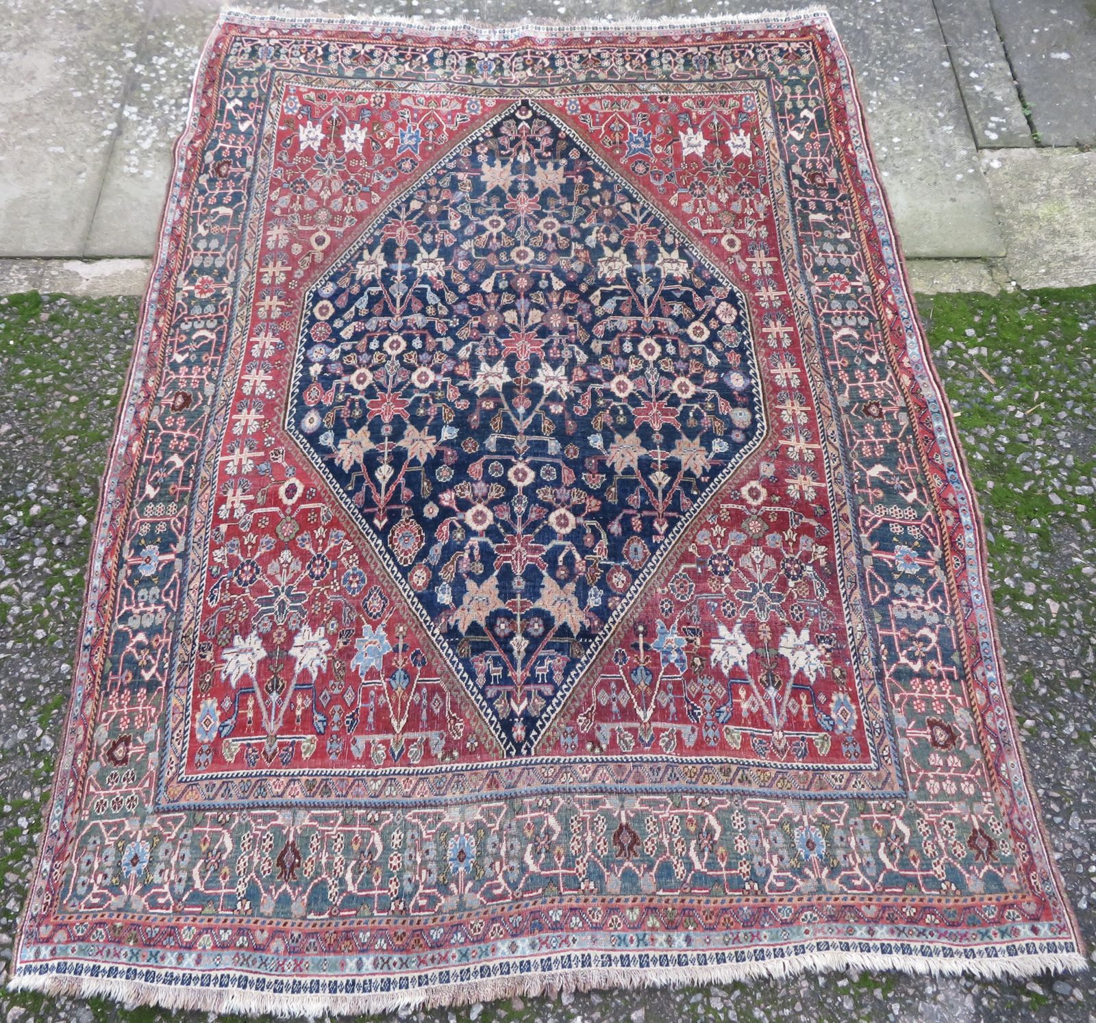 Unusual Qashqai Kashkuli Rug. 201cm X 145cm