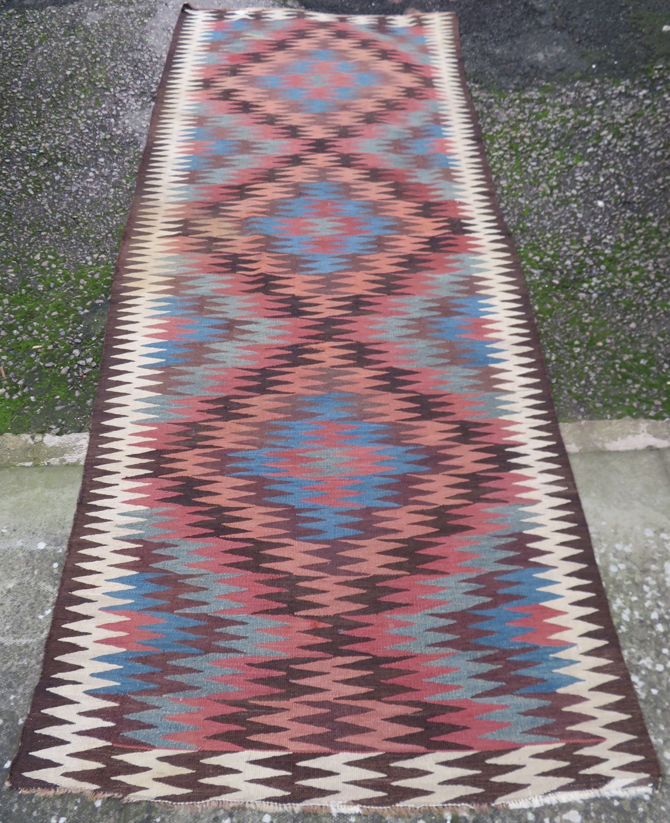 Rare Design Azerbaijan Mianeh Long Kilim Rug. 303cm X 120cm. photo furniture