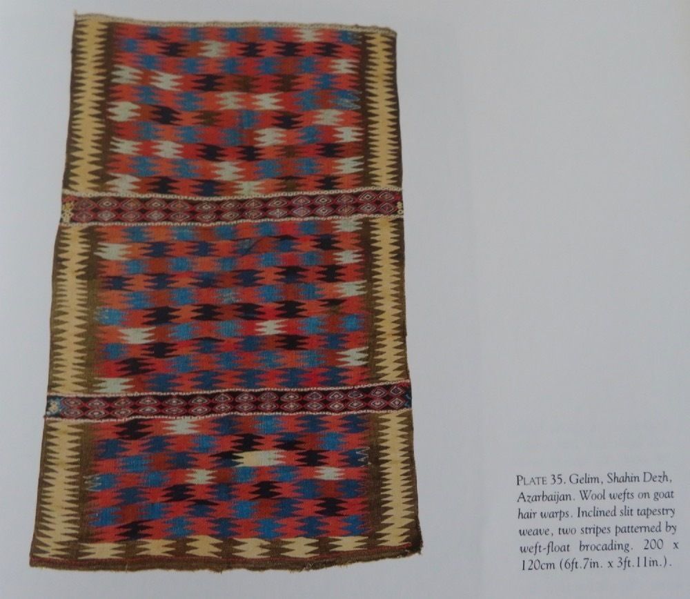 photo buy Rare Design Azerbaijan Mianeh Long Kilim Rug. 303cm X 120cm.