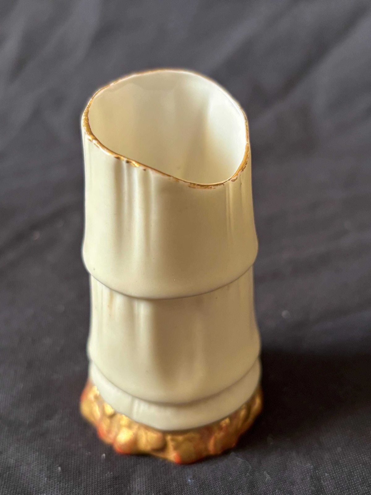 Pair Circa 1894 Royal Worcester England 7cm Antique Bamboo Spill Bud Vases photo Home Decor