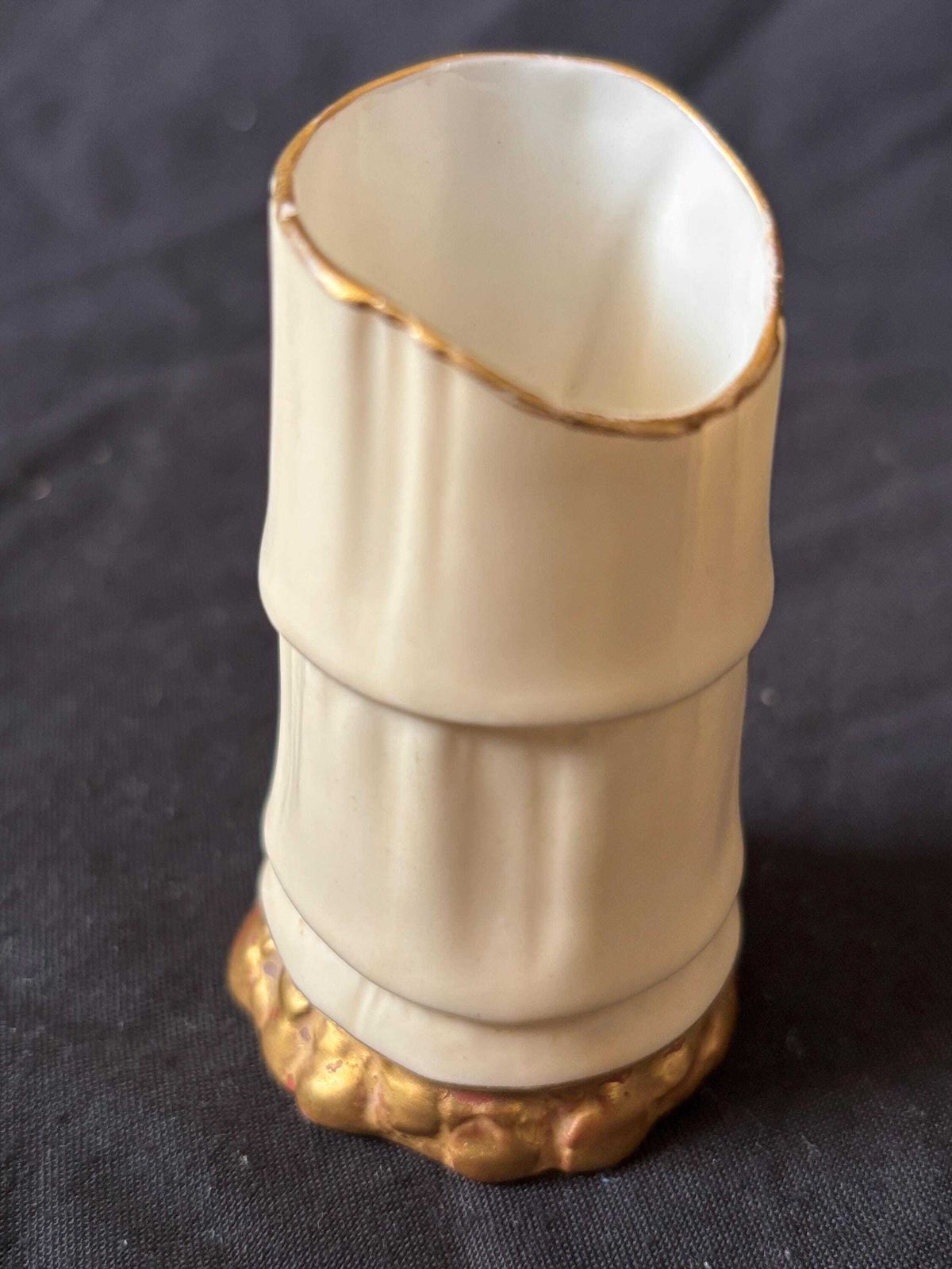 Pair Circa 1894 Royal Worcester England 7cm Antique Bamboo Spill Bud Vases photo vinterior