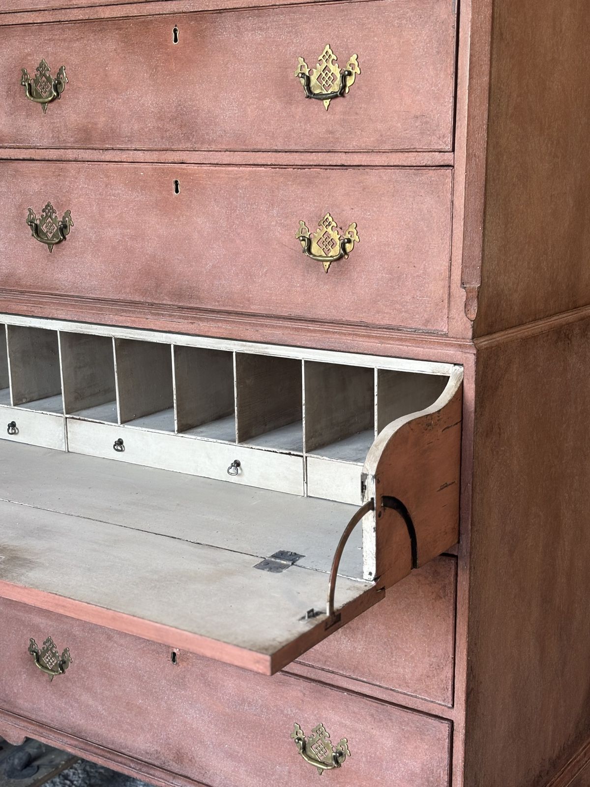 18th Century George III Period Painted Mahogany Secretaire Tallboy photo Furniture