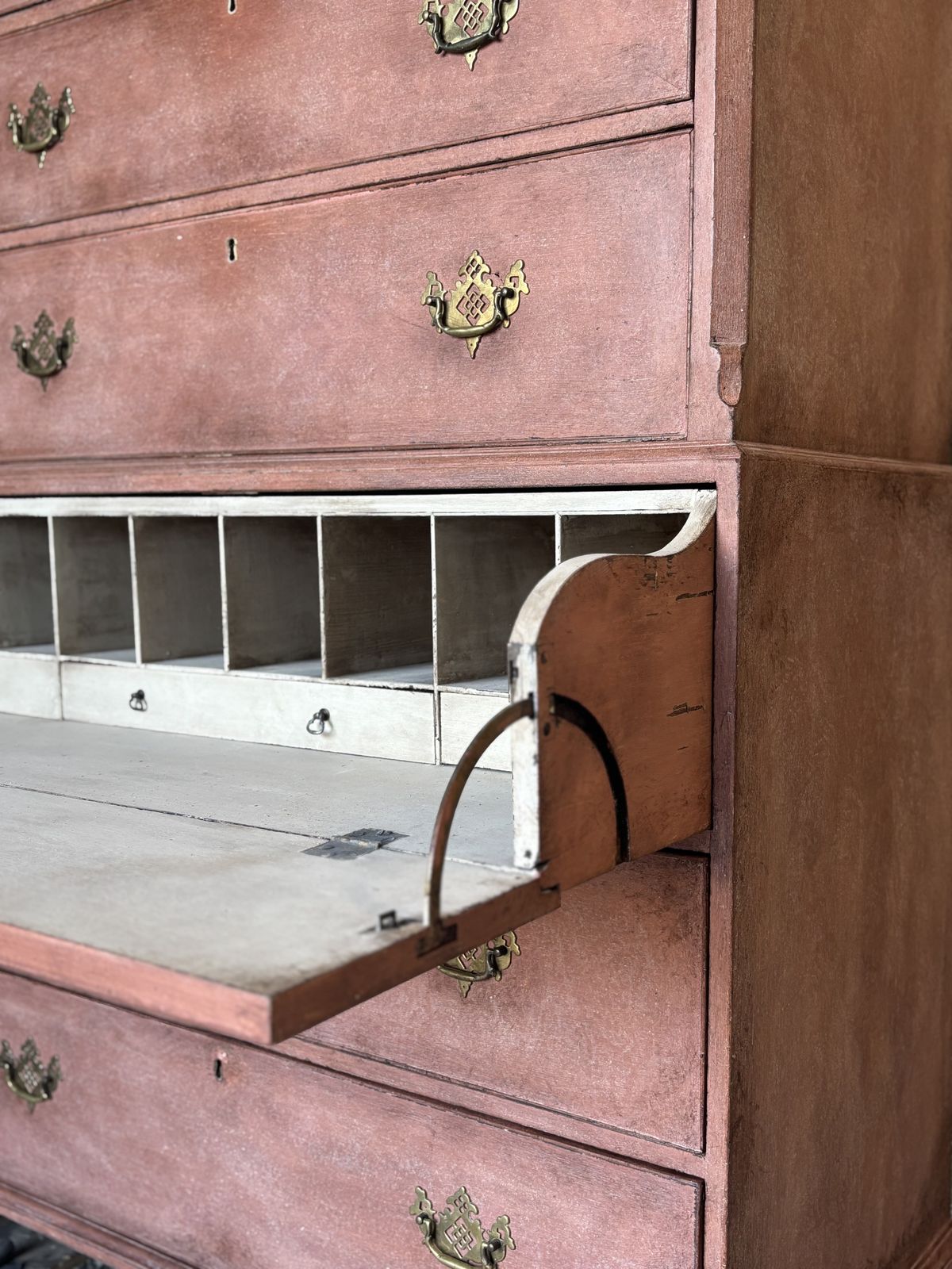 photo furniture 18th Century George III Period Painted Mahogany Secretaire Tallboy
