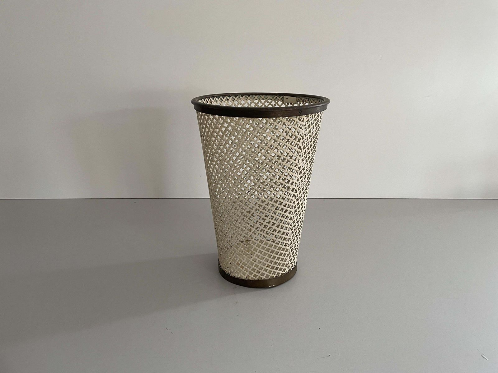 Mid Century Modern Brass And Metal Paper Waste Basket, 1960s, Germany photo for sale