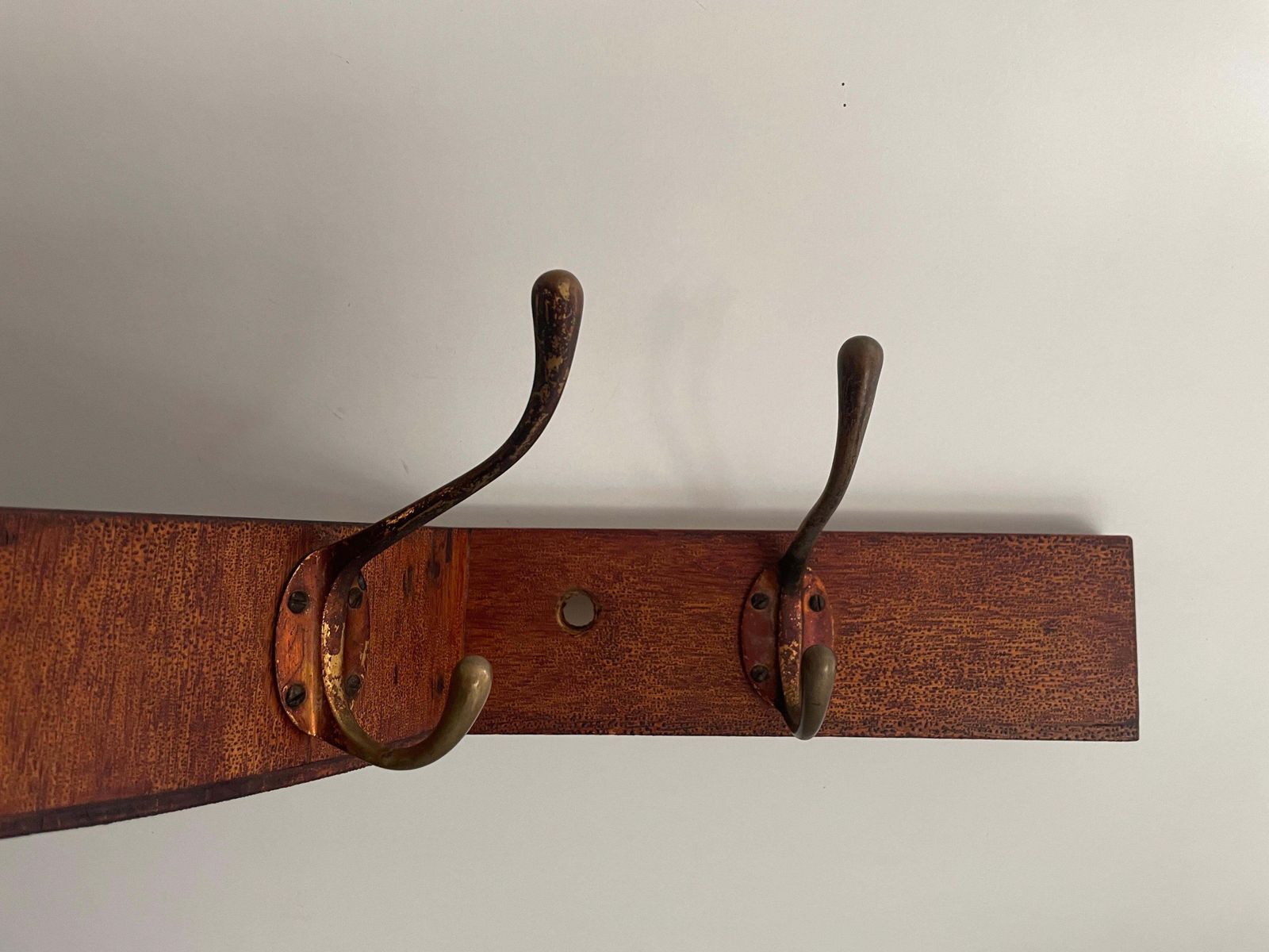 Mid Century Modern Large Wood Clothes Hanger And Shelf, 1960s, France photo vinterior