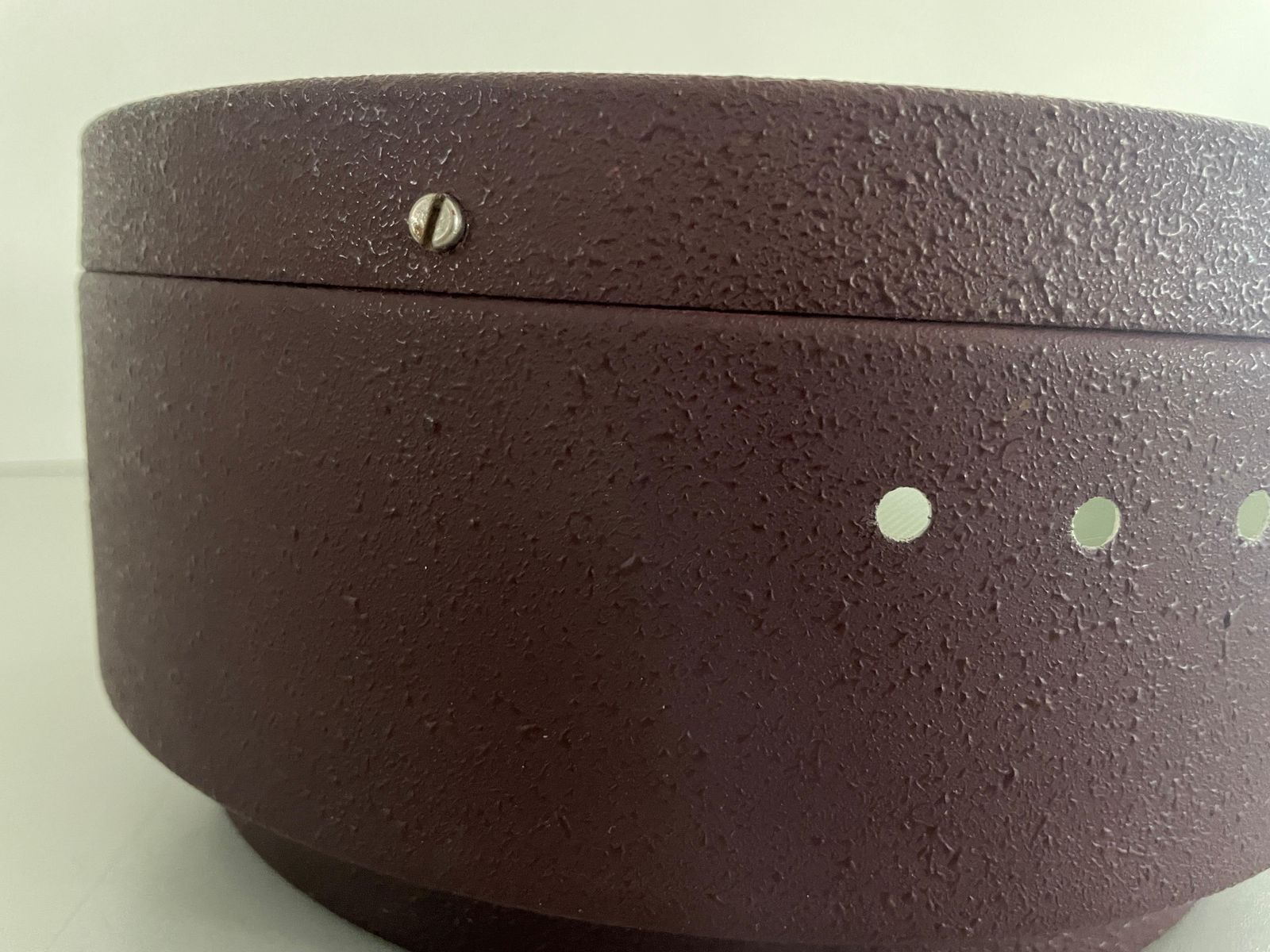 Round Glass And Purple Metal Flush Mount Ceiling Light By Luci, 1960s, Italy photo buy