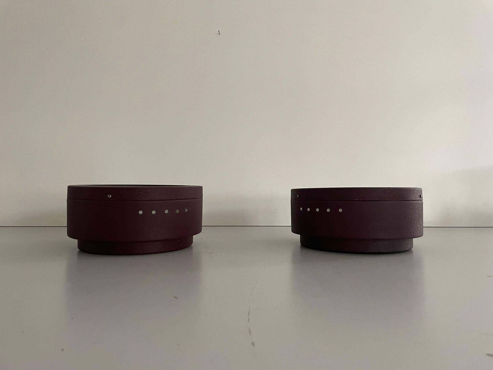 photo for sale Round Glass And Purple Metal Flush Mount Ceiling Light By Luci, 1960s, Italy