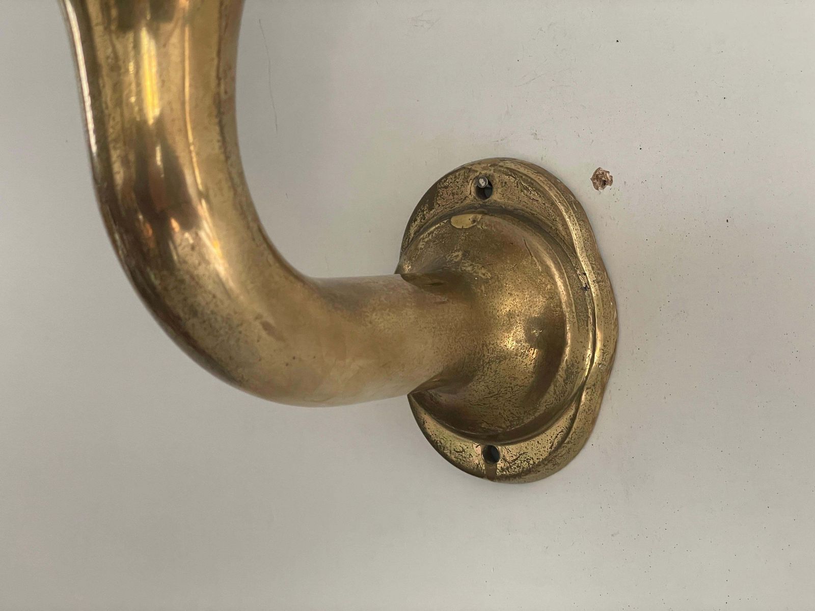 Modernist Glass And Brass Body Pair Of Sconces, 1960s, Italy photo vintage